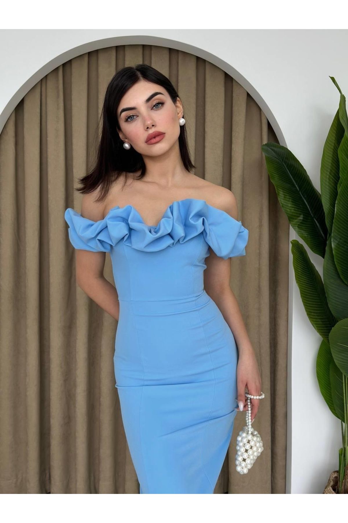 ETİLER COLLECTION Popi Madonna Yaka Kalem Elbise