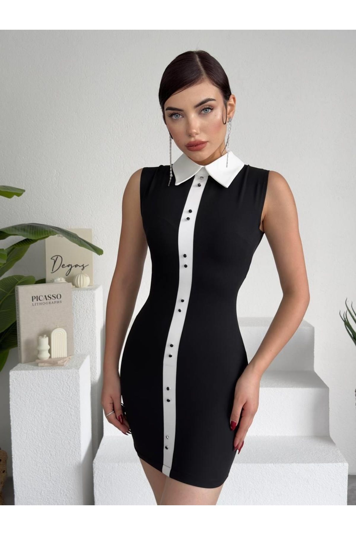 ETİLER COLLECTION Karina Yaka Detay Elbise