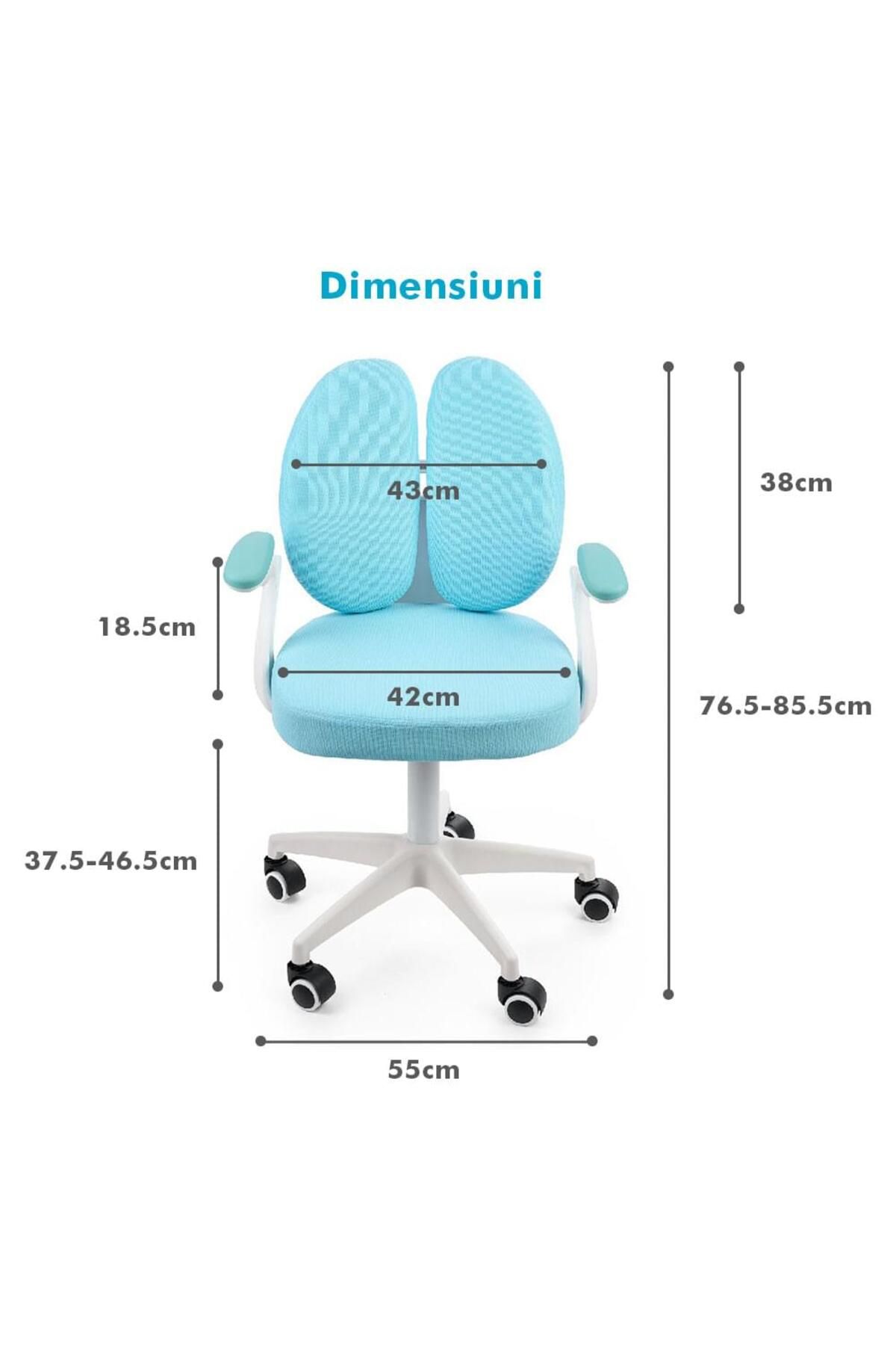 Onuvio-® Scaun ergonomic reglabil pentru clasele primare - Învățarea posturii corecte - Albastru 10