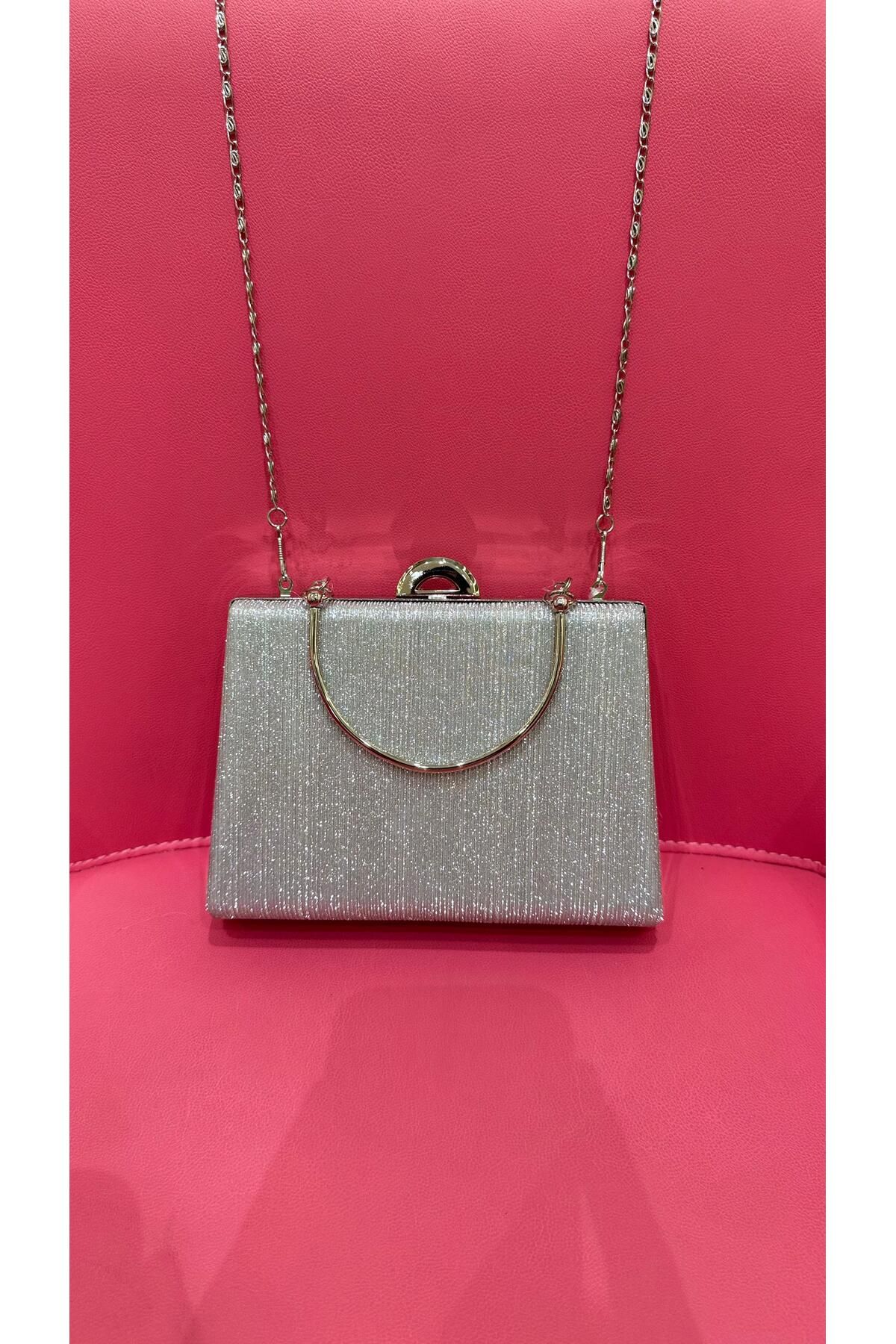 Lussara Shoes&Bags Zarif tasarımlı simli abiye çanta