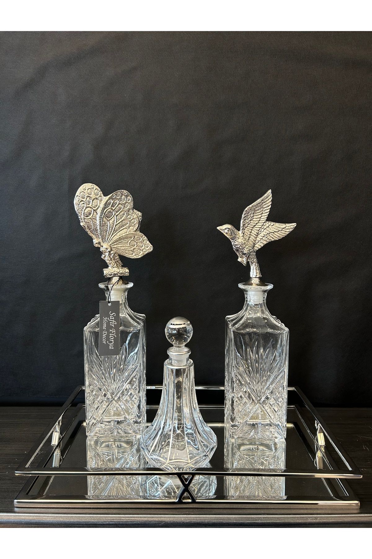 Safir Florya Homedecor dekoratif cam şişe