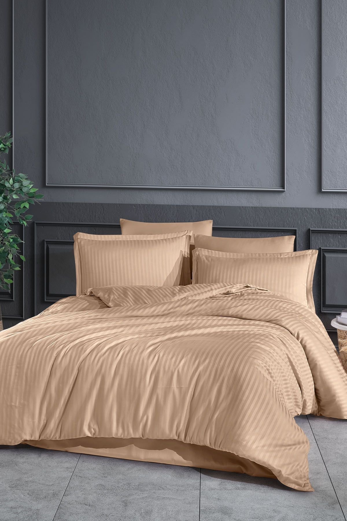 Elart Line Nevresim Takımı 6 Parça (200x220 cm) Bej