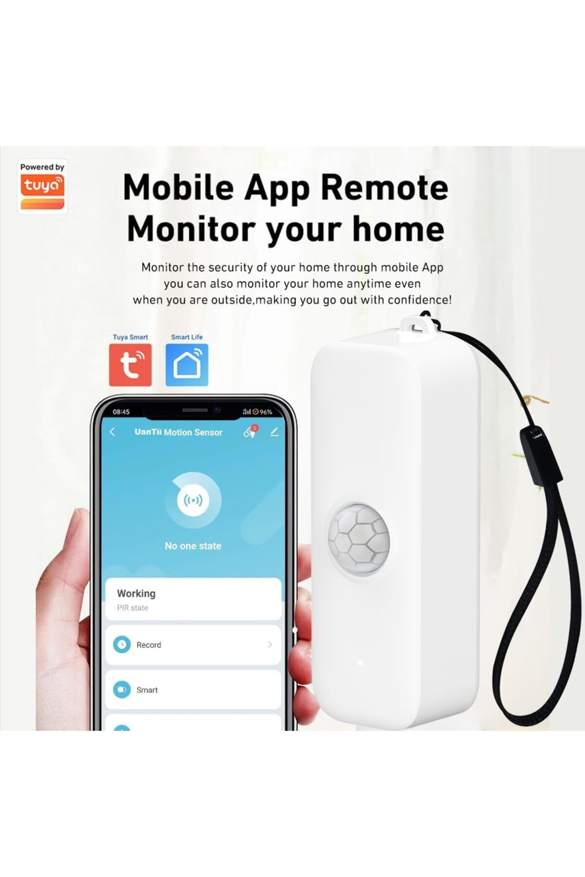 UanTii-Smart PIR Motion Detector Tuya Wifi Human Movement Sensor for Home Security Works with Smart 2