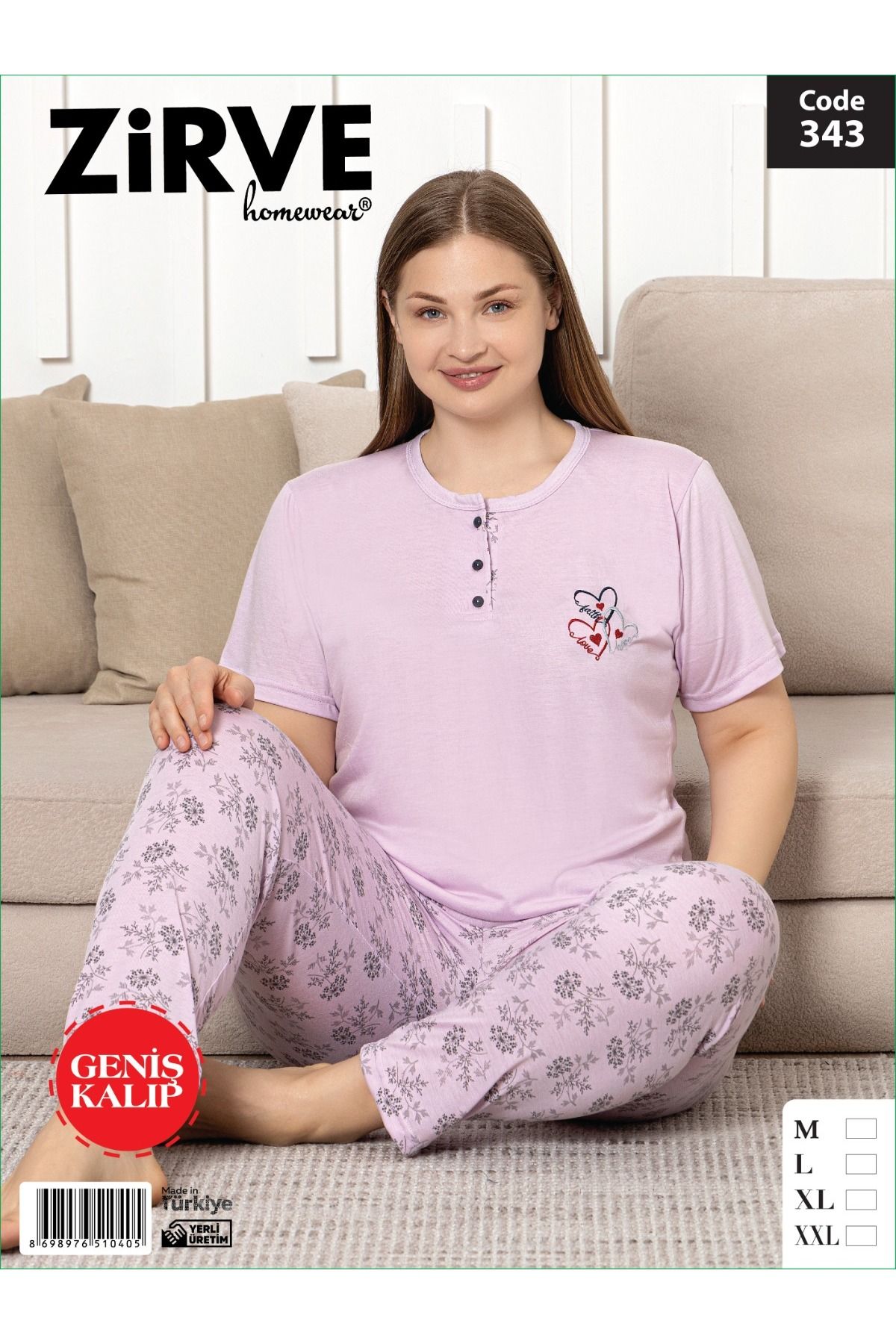 Zirve kısa kol geniş kalıp pijama takımı