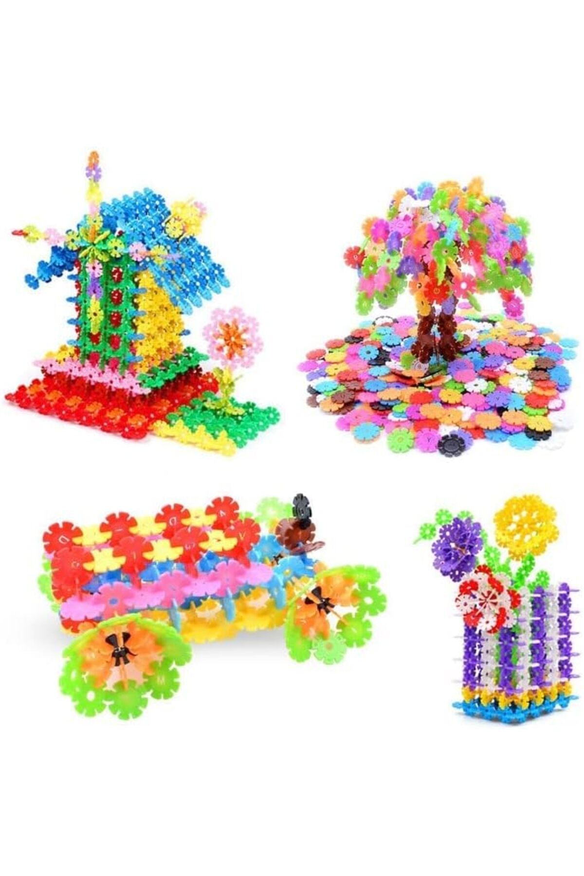 Yelajoy-300 Pcs Snow Shaped Discs Puzzle,Educational Building Blocks,for Kids 5+ 6
