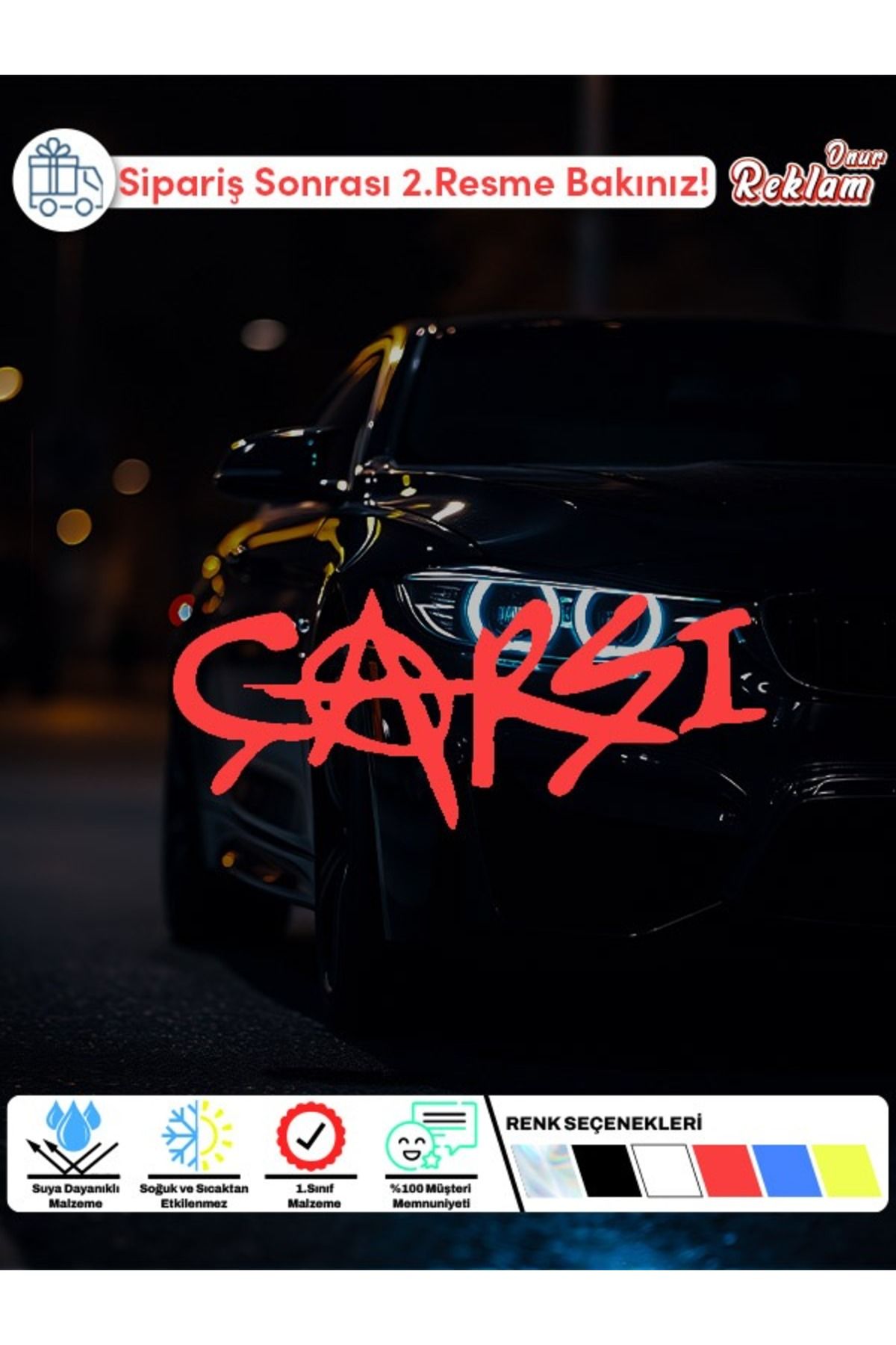 Onur Reklam Çarşı Logo Sticker – Anarşi Sembollü Araba ve Motosiklet Çıkartması | Suya Dayanıklı Vinil
