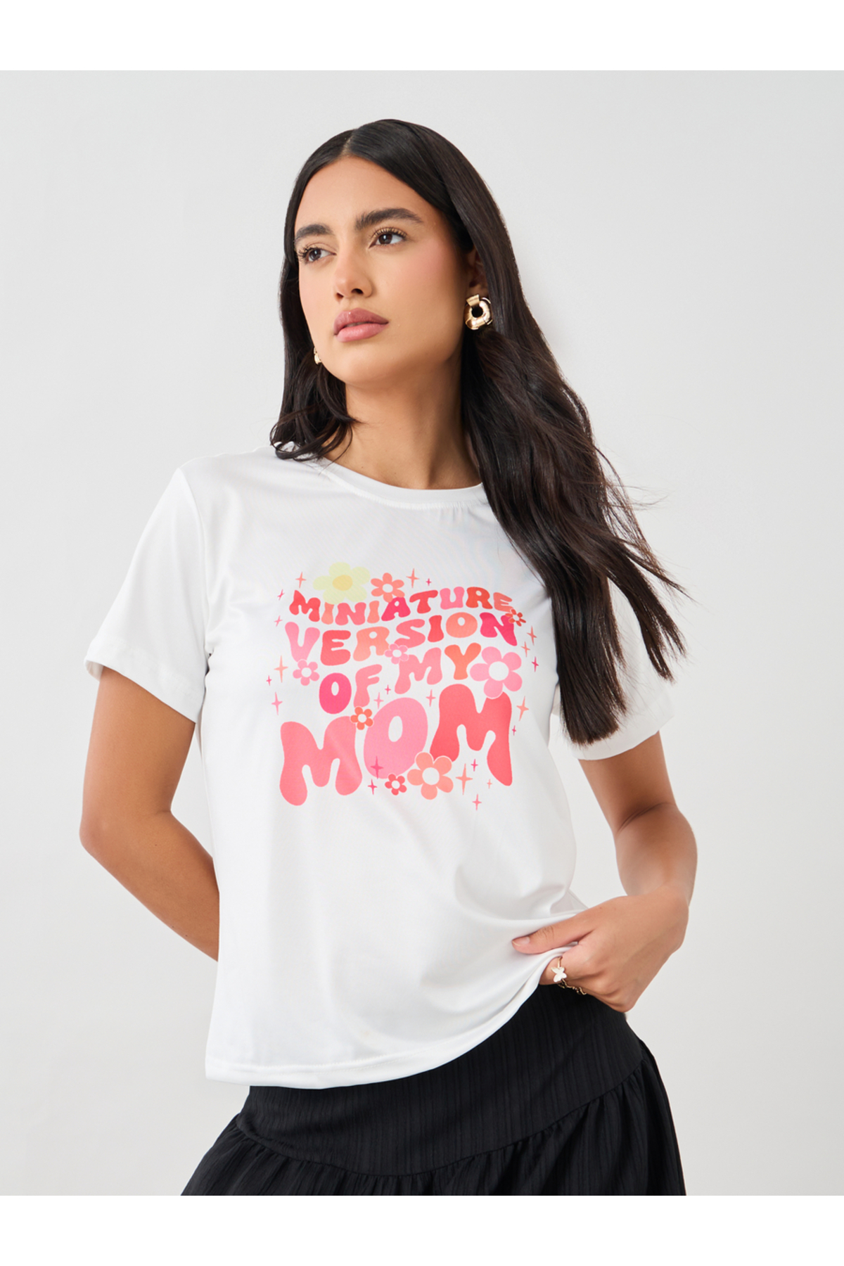 Styli Slogan Print Round Neck T-Shirt