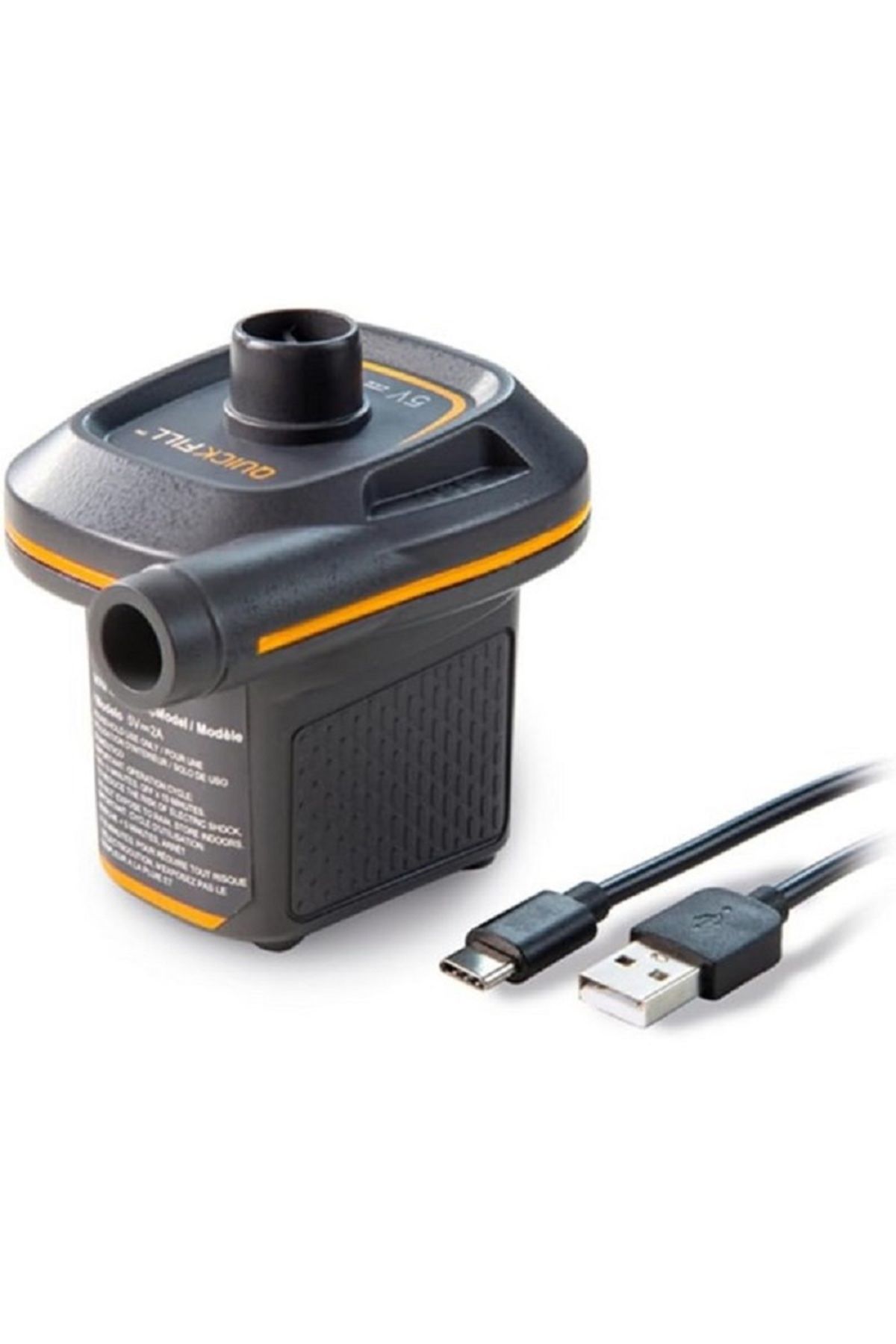 Intex-Lightweight and Portable Mini Quickfill USB Air Pump Black and Orange 2