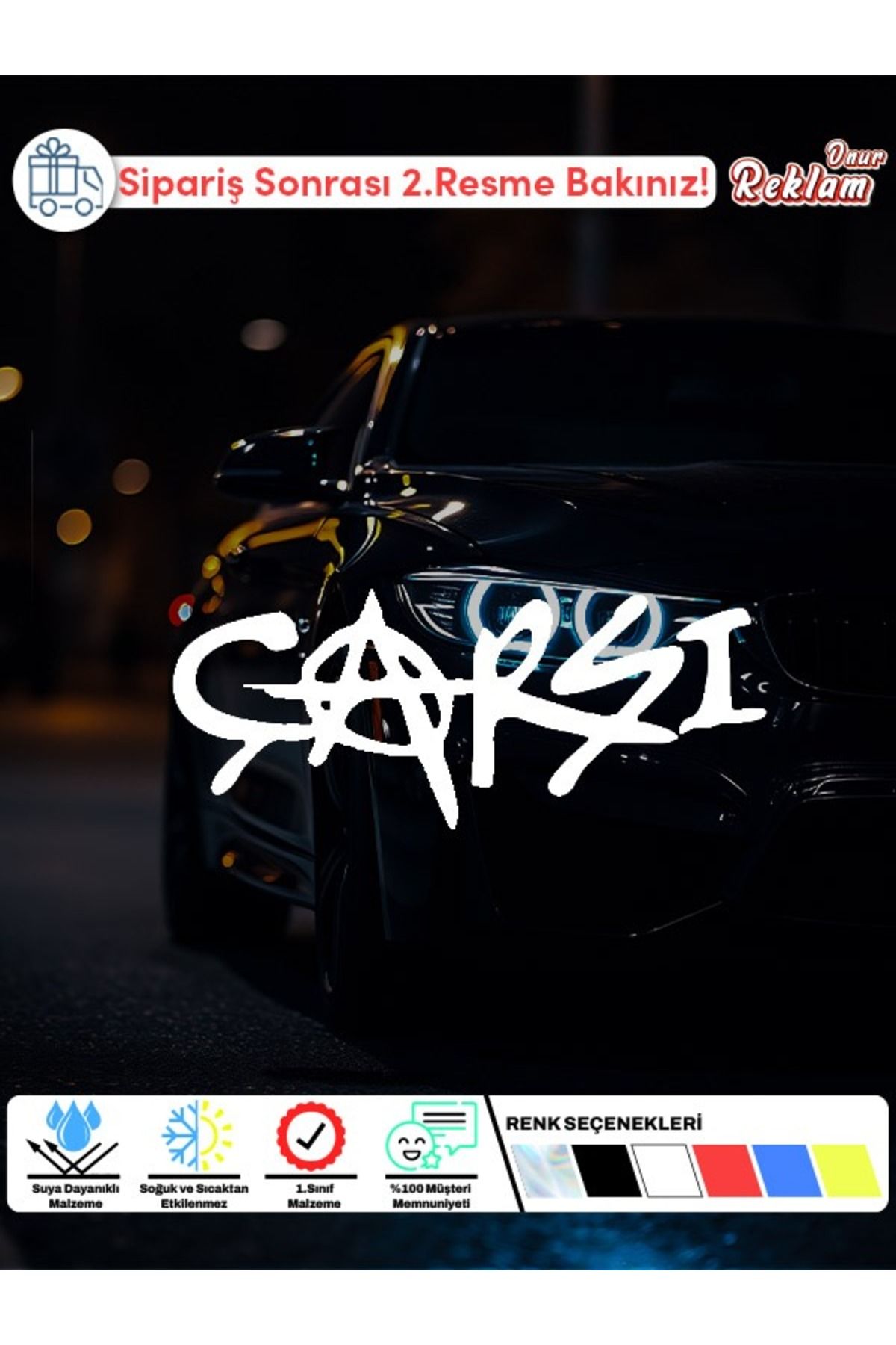 Onur Reklam Çarşı Logo Sticker – Anarşi Sembollü Araba ve Motosiklet Çıkartması | Suya Dayanıklı Vinil