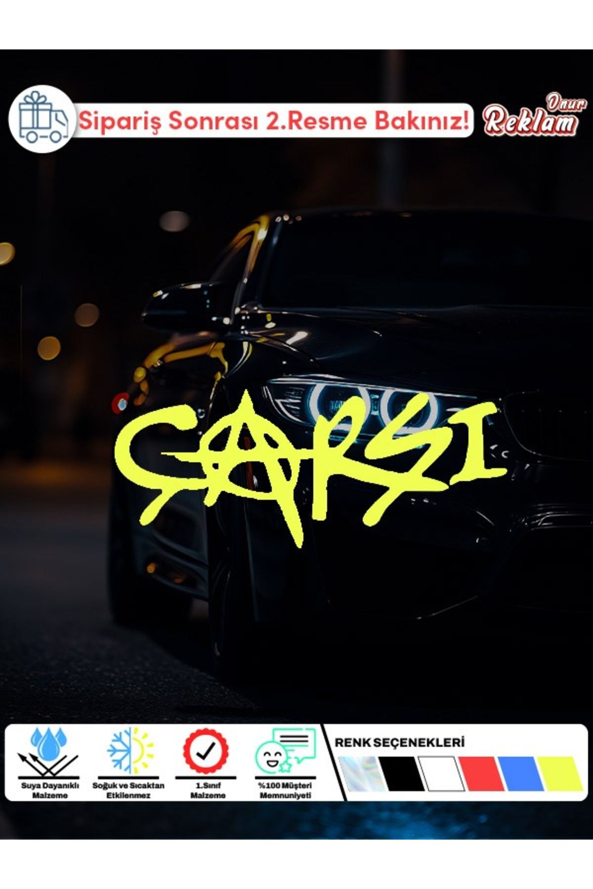 Onur Reklam Çarşı Logo Sticker – Anarşi Sembollü Araba ve Motosiklet Çıkartması | Suya Dayanıklı Vinil