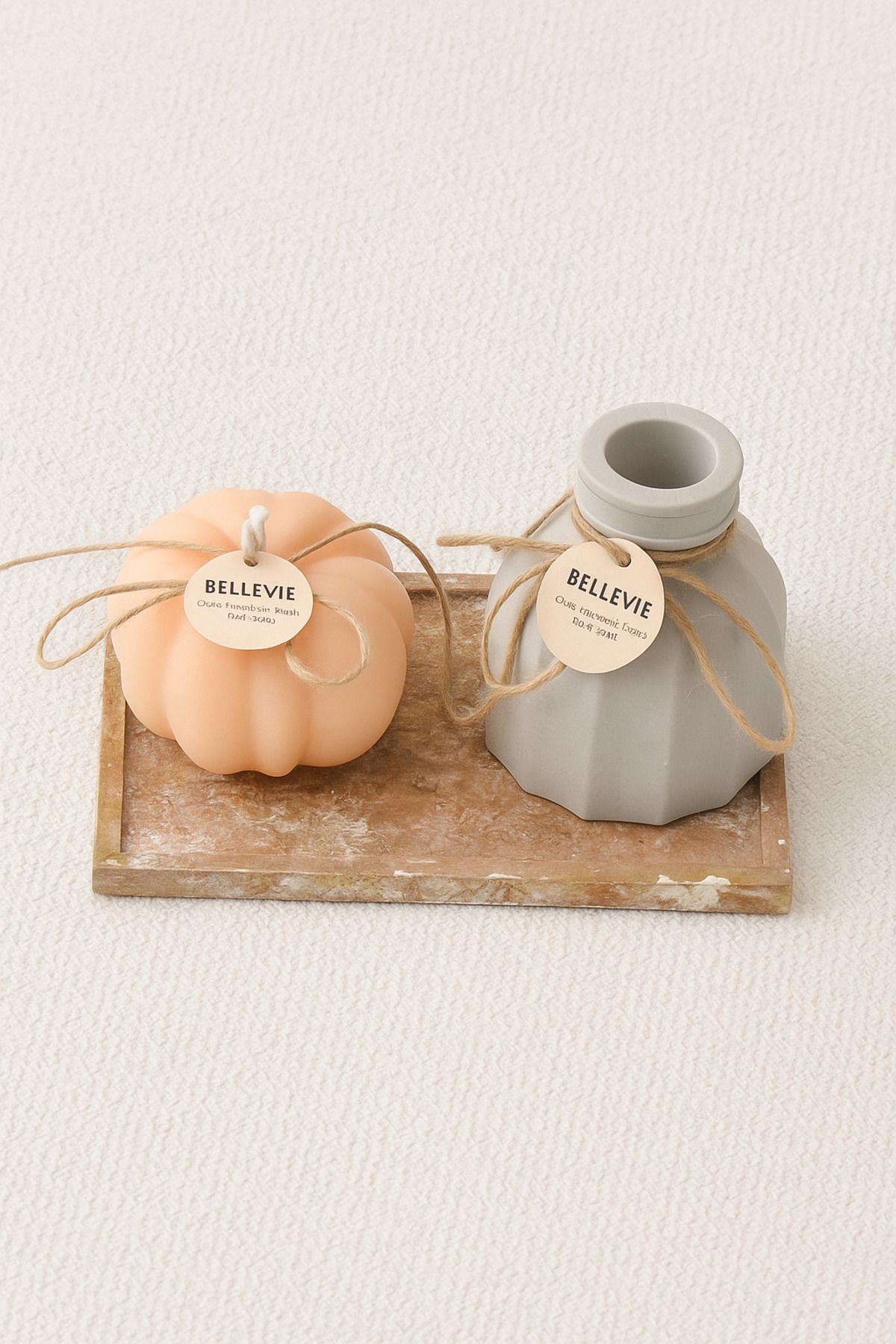 Handmade Dekoratif mum tabağı ikili takım
