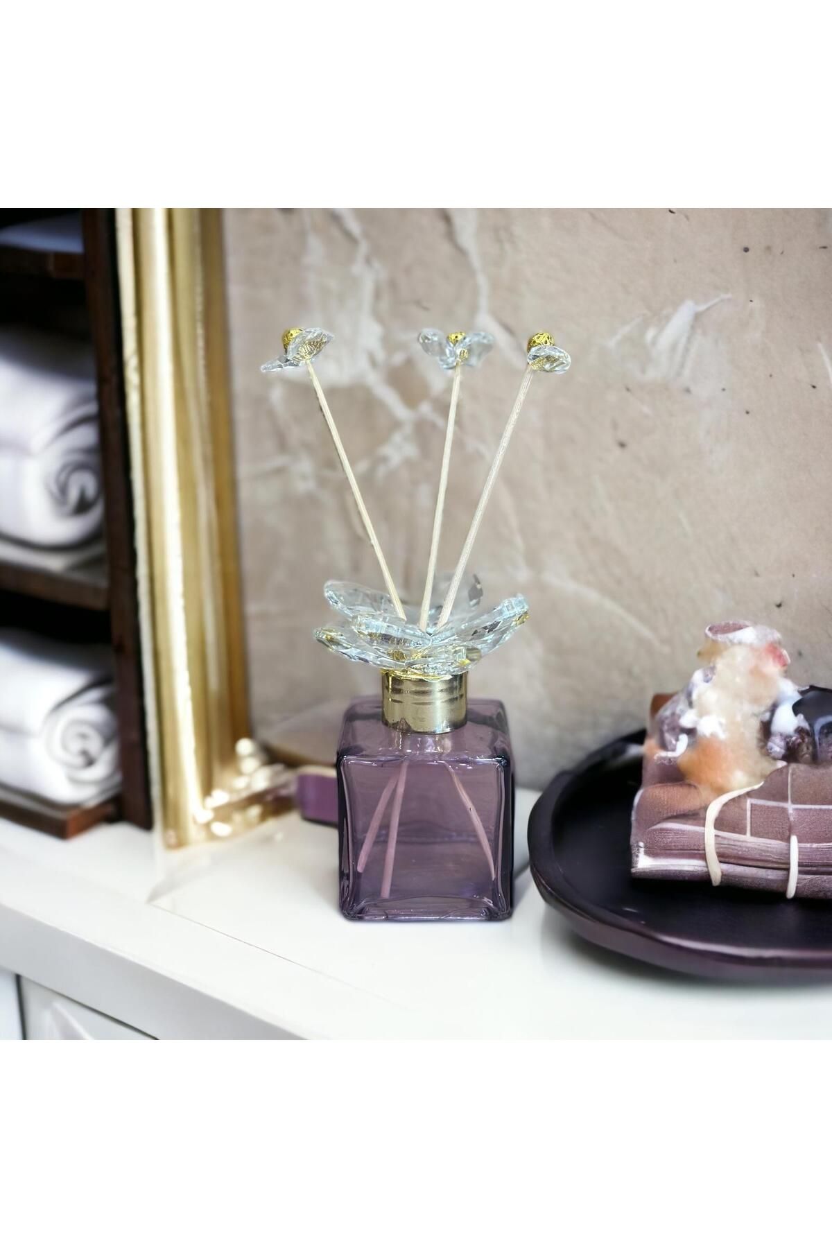 Pario Home Kristal Koku Şişesi Dekor Bal Rengi