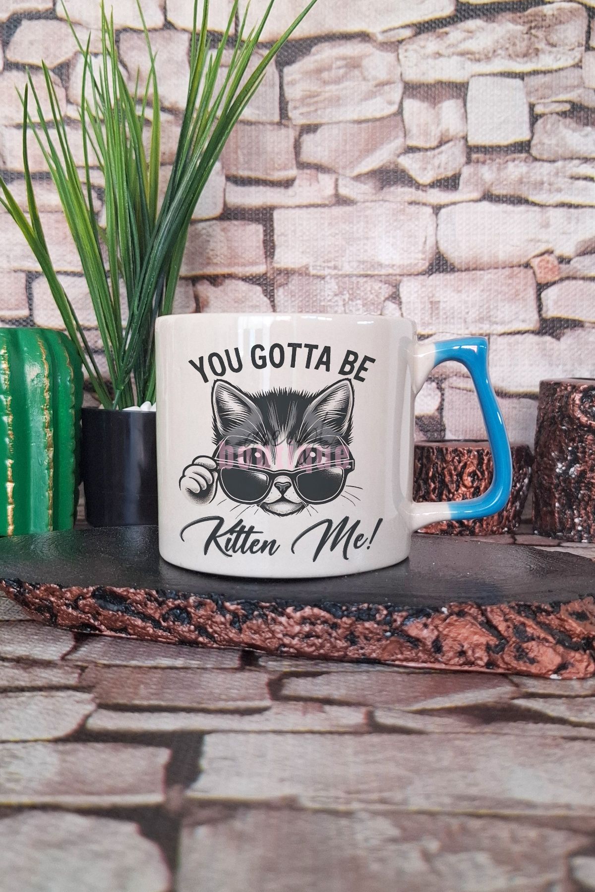 qoeuyl boutique Kedi Komik Minimalist Esprili Kedisever Kedi Sahibi Hediyelik Kulplu Kupa Bardak