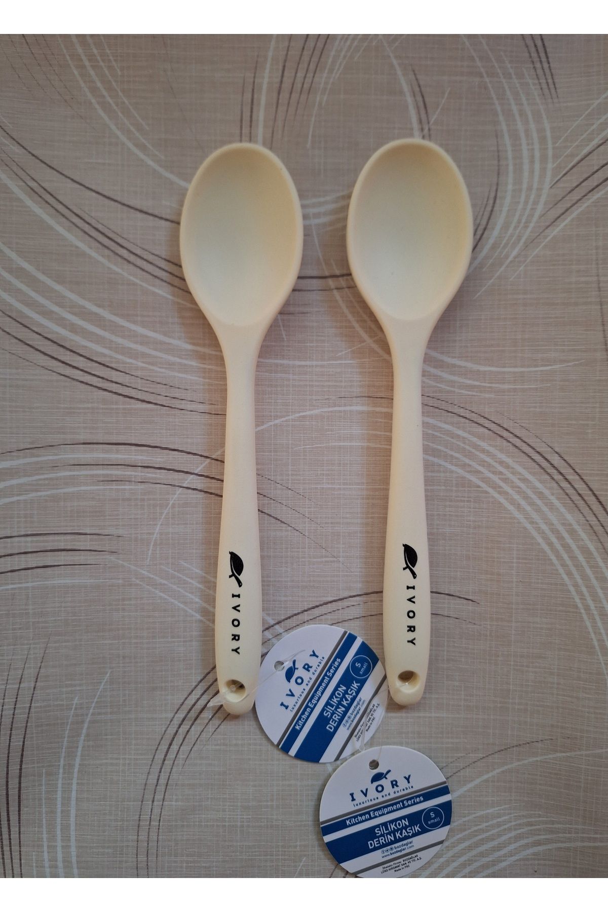 EMPA A V M 2' Lİ IVORY YANMAZ YAPIŞMAZ KÜÇÜK (20 CM) SİLİKON KAŞIK