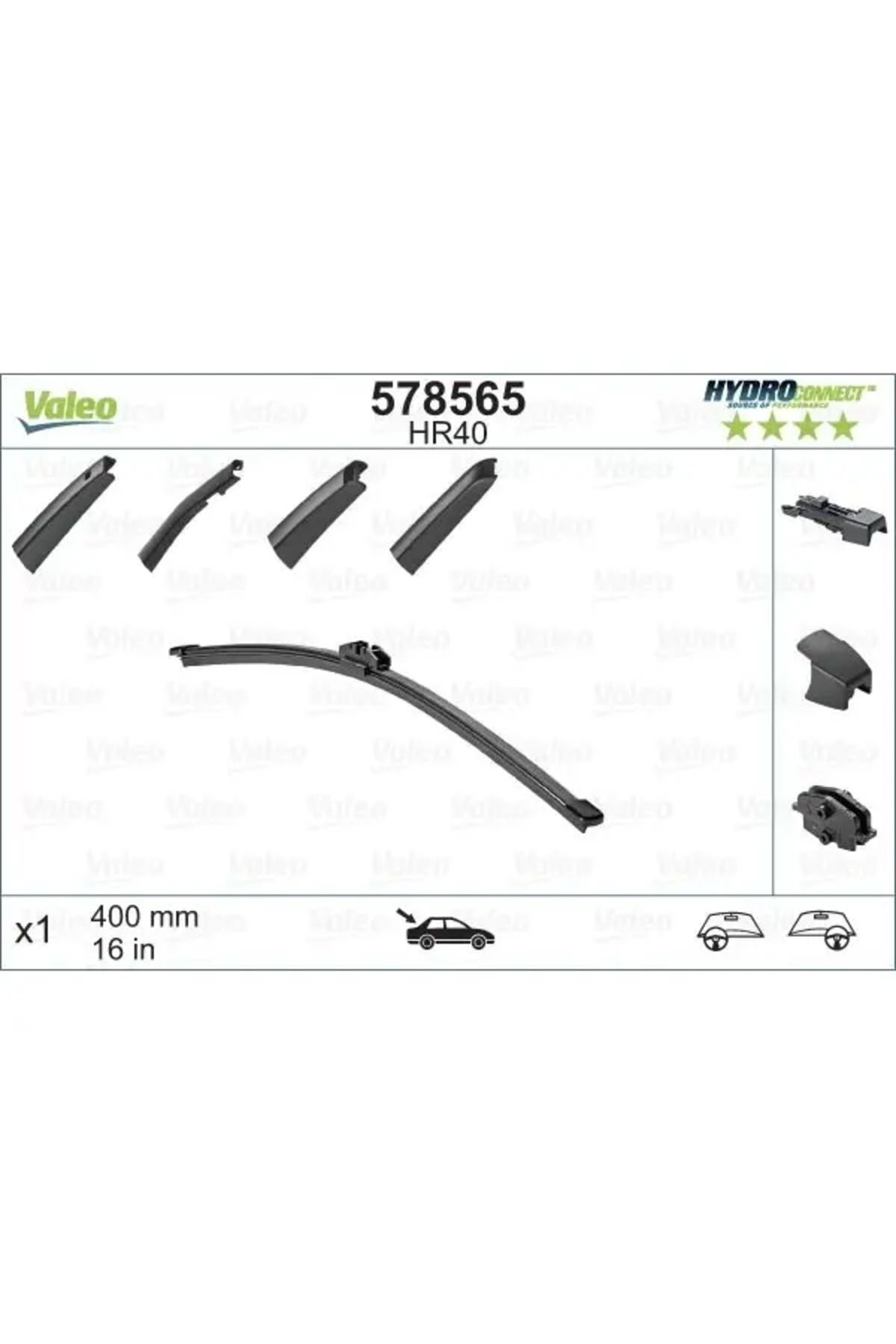 VALEO SILECEK SUPURGESI ARKA MUZ TIP 400mm HR40 (HYDROCONNECT COKLU BAGLANTI) / (X1)