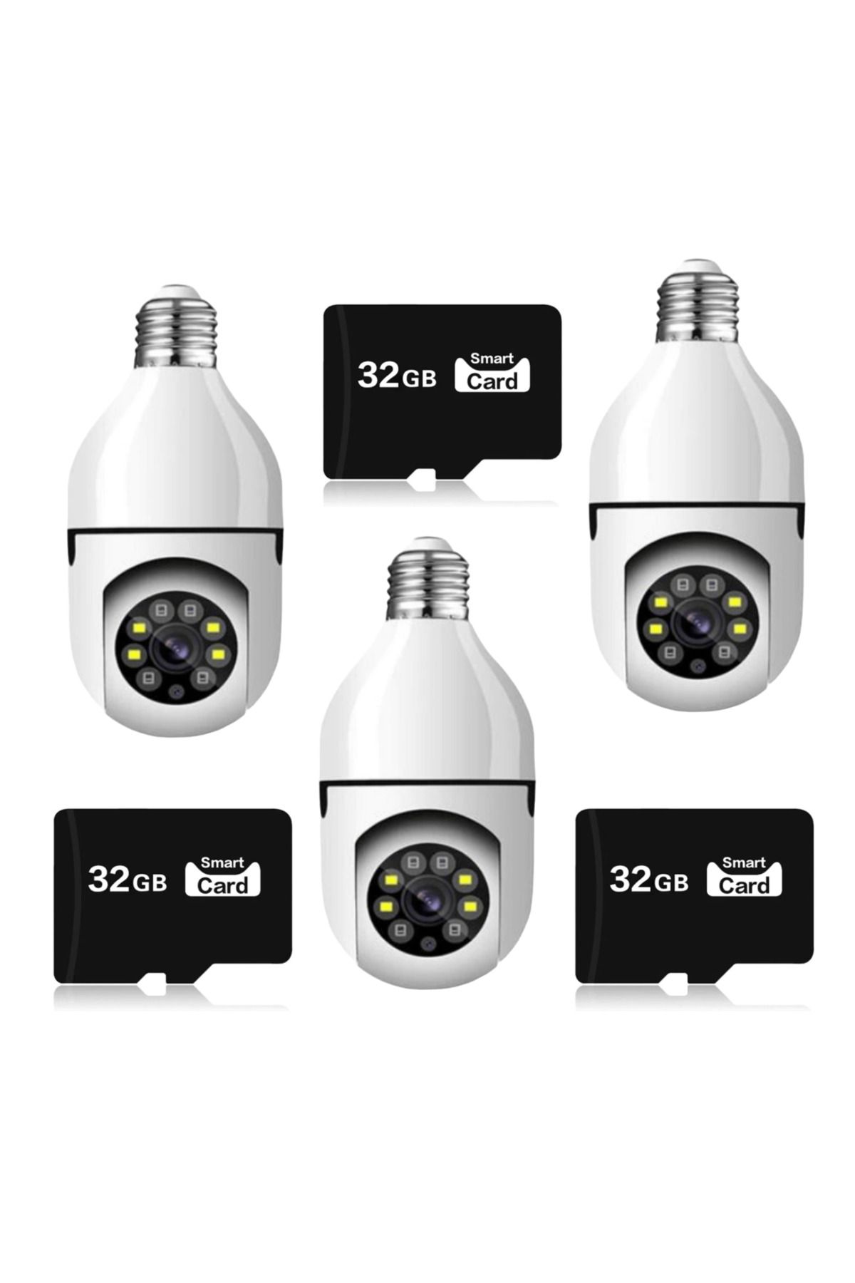 COBI SMART®-Set 3 camere de supraveghere IP Jortan, Wi-Fi, HD, Smart-Bulb, Senzor de Miscare, include 3 x 32 GB 1