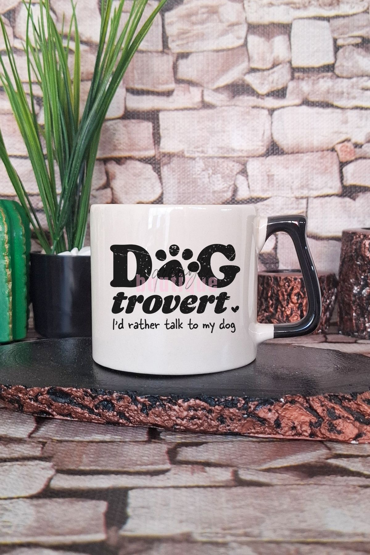 qoeuyl boutique Dogtrovert Baskılı Komik Köpek Yazım Hatası Esprisi Köpeksever Hediyelik Kulplu Kupa Bardak