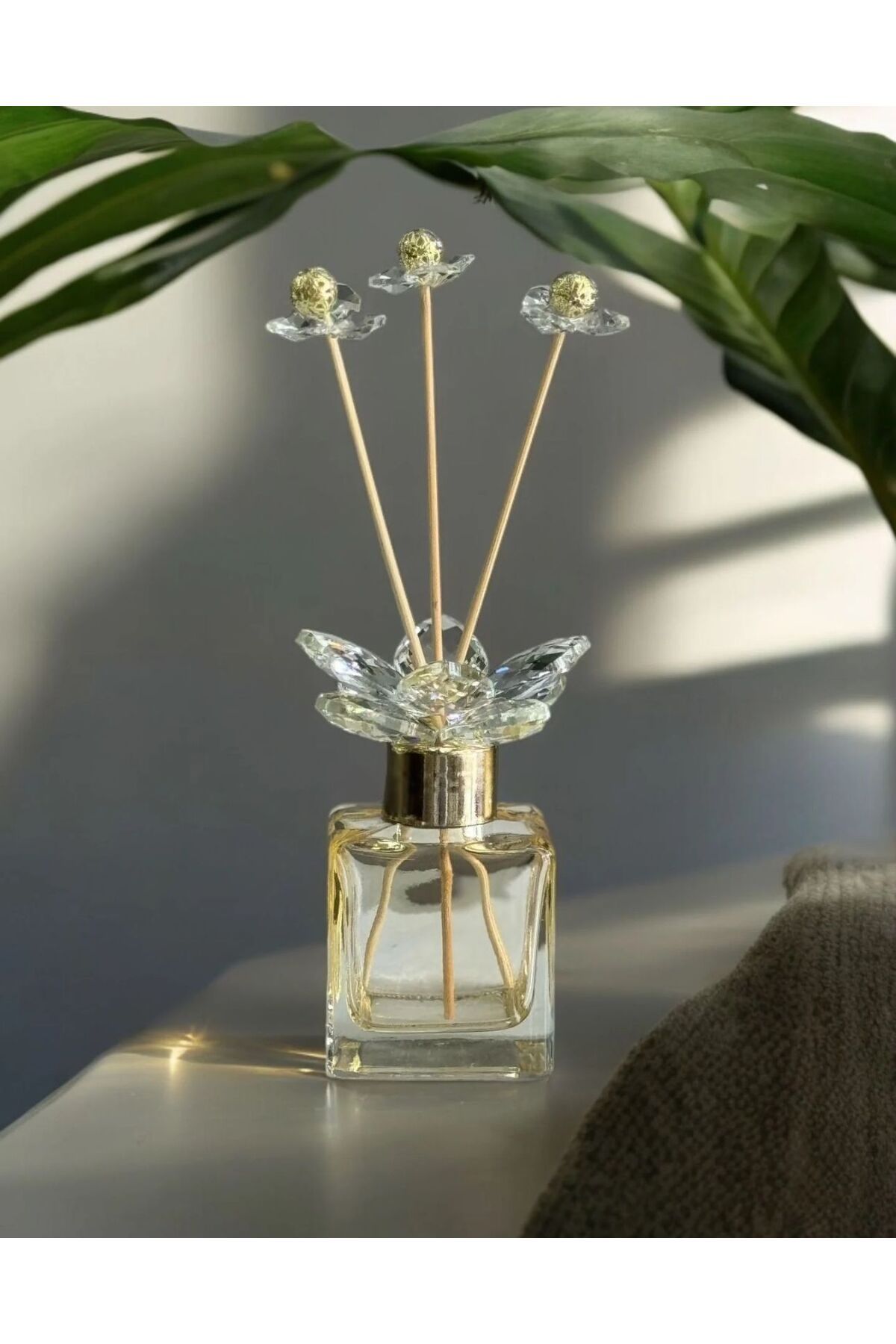 Pario Home Kristal Koku Şişesi Dekor Bal Rengi