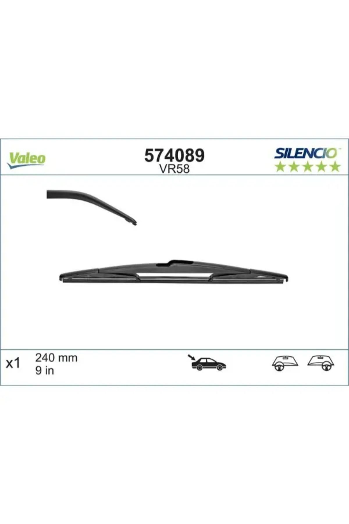 VALEO SILECEK SUPURGESI ARKA SILENCIO VR58 (X1) (240 MM) P308 SW I (4E_, 4H_) ; MEGANE II ESTATE (KM0/1_)