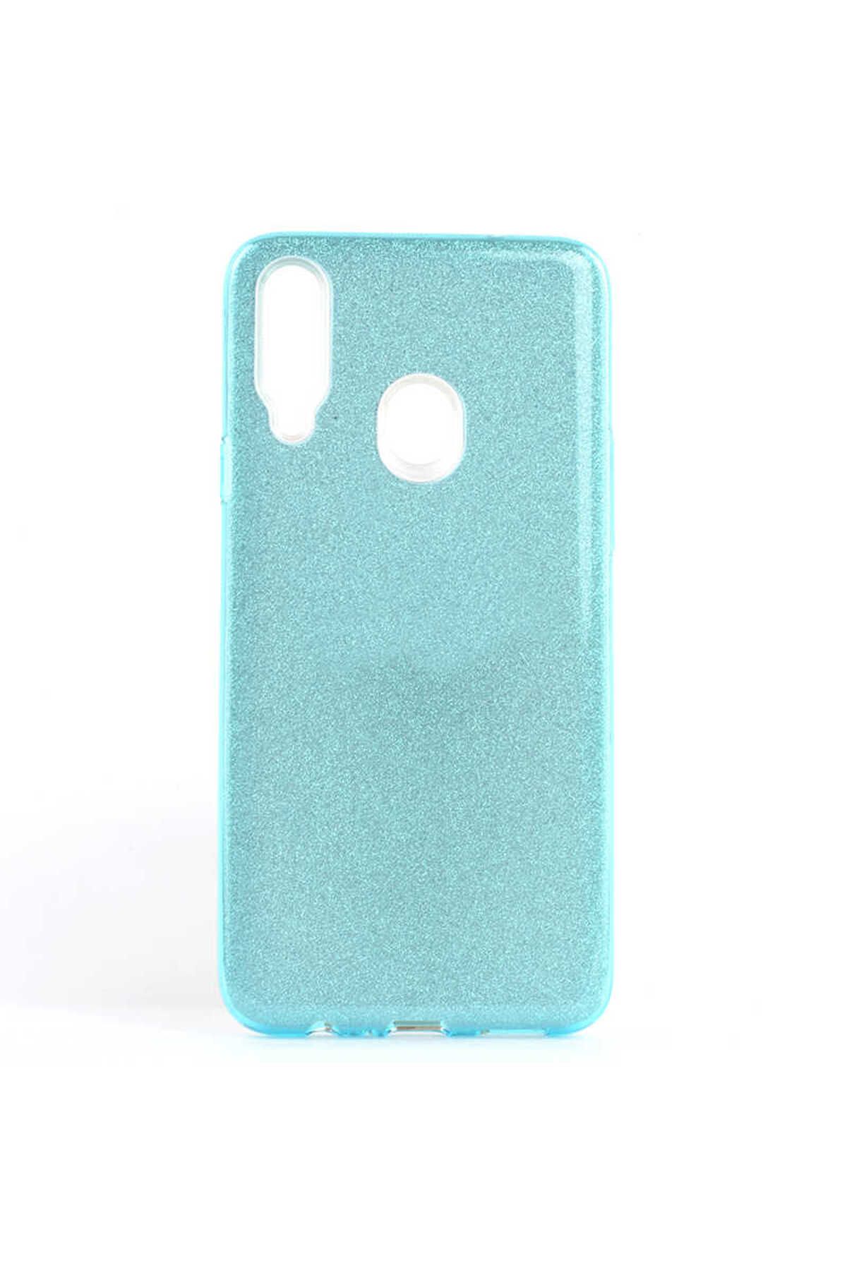 halkhouse Galaxy A20S Kılıf Renkli Simli Parlak Şık Sert Kadın Kapak Shining Silikon