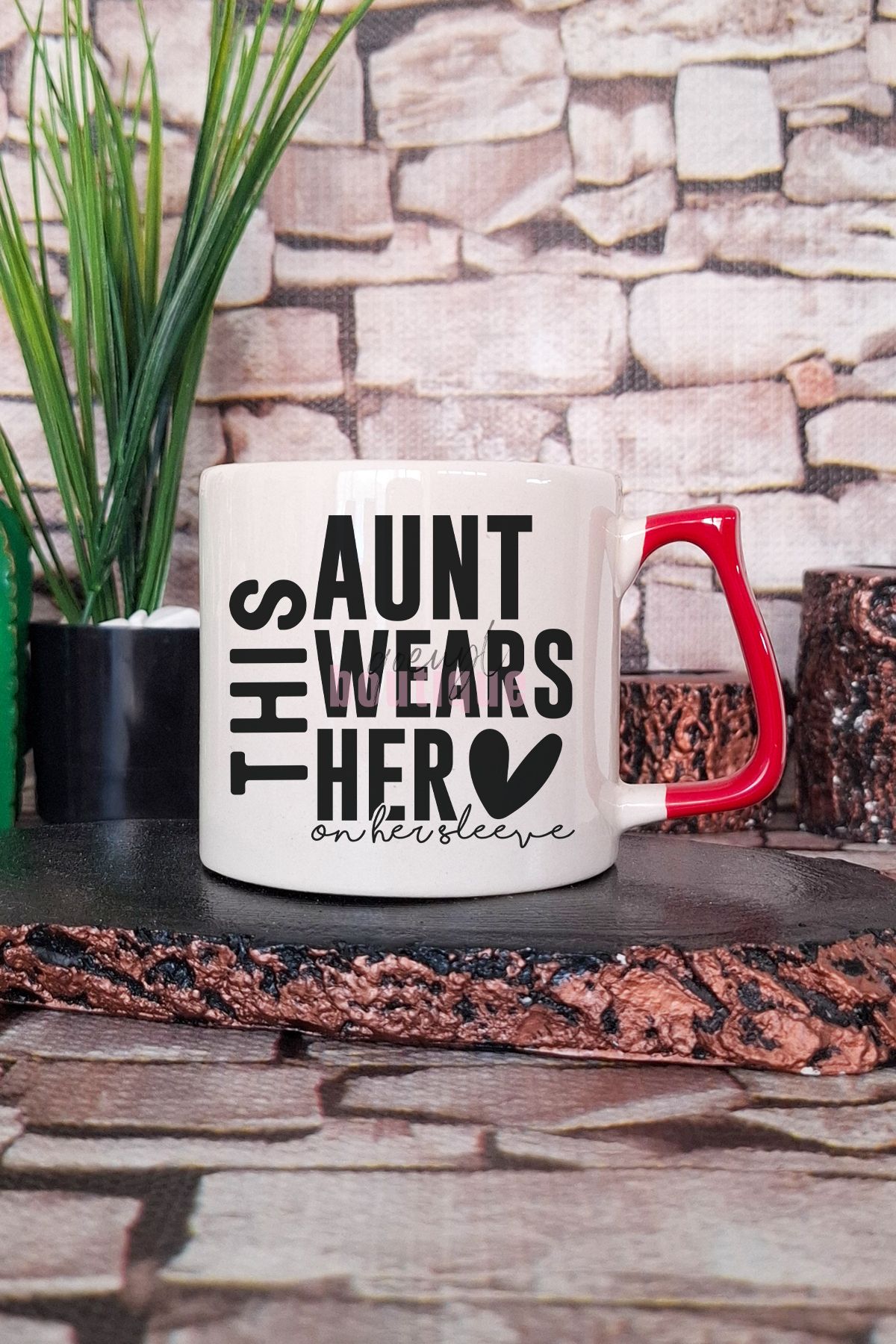 qoeuyl boutique Aunt Özel Baskılı Anlamlı Hala Teyze Hediyelik Kulplu Kupa Bardak