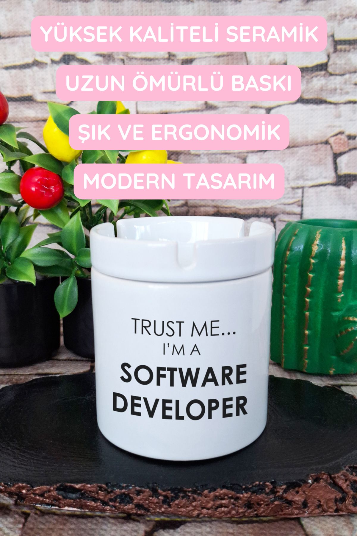 qoeuyl boutique-Trust Me Software Developer Computer Programmer Software Engineer Printed Ceramic Lid Odorless Ashtray 3