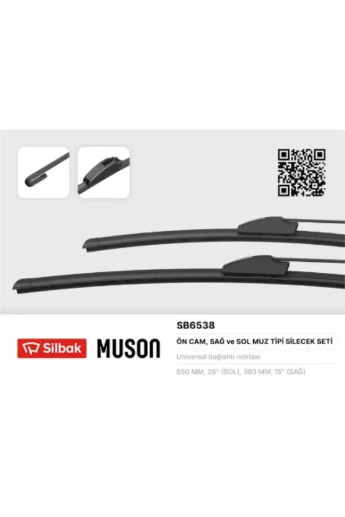 Silbak SILECEK SUPURGESI 650 / 380MM HONDA ACCORD 03-07 NISSAN X-TRAIL 01- MUZ TIP