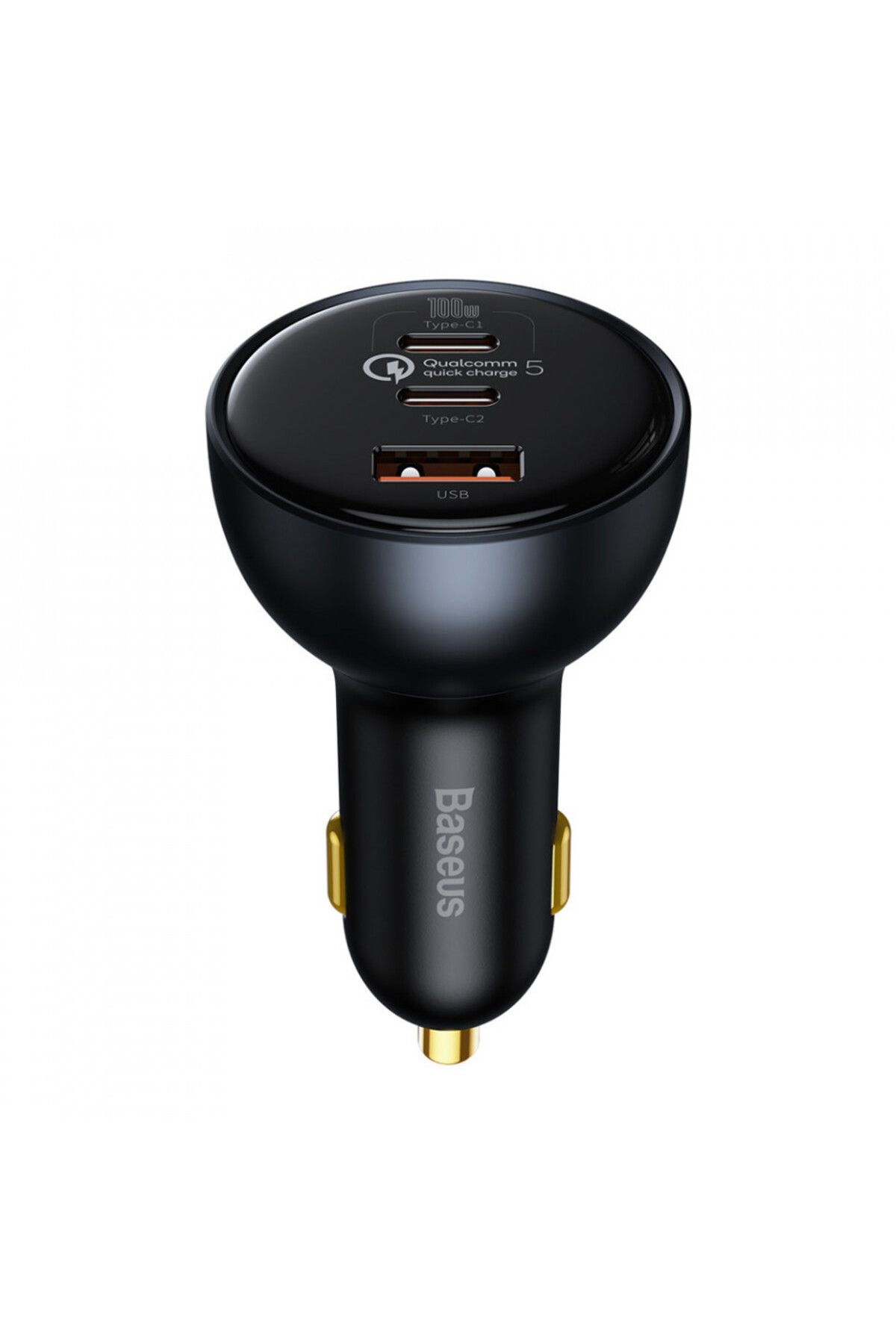 Baseus-Încărcător auto 2xTip-C, USB, cablu Tip-C, (TZCCZM-0G) - Negru 1