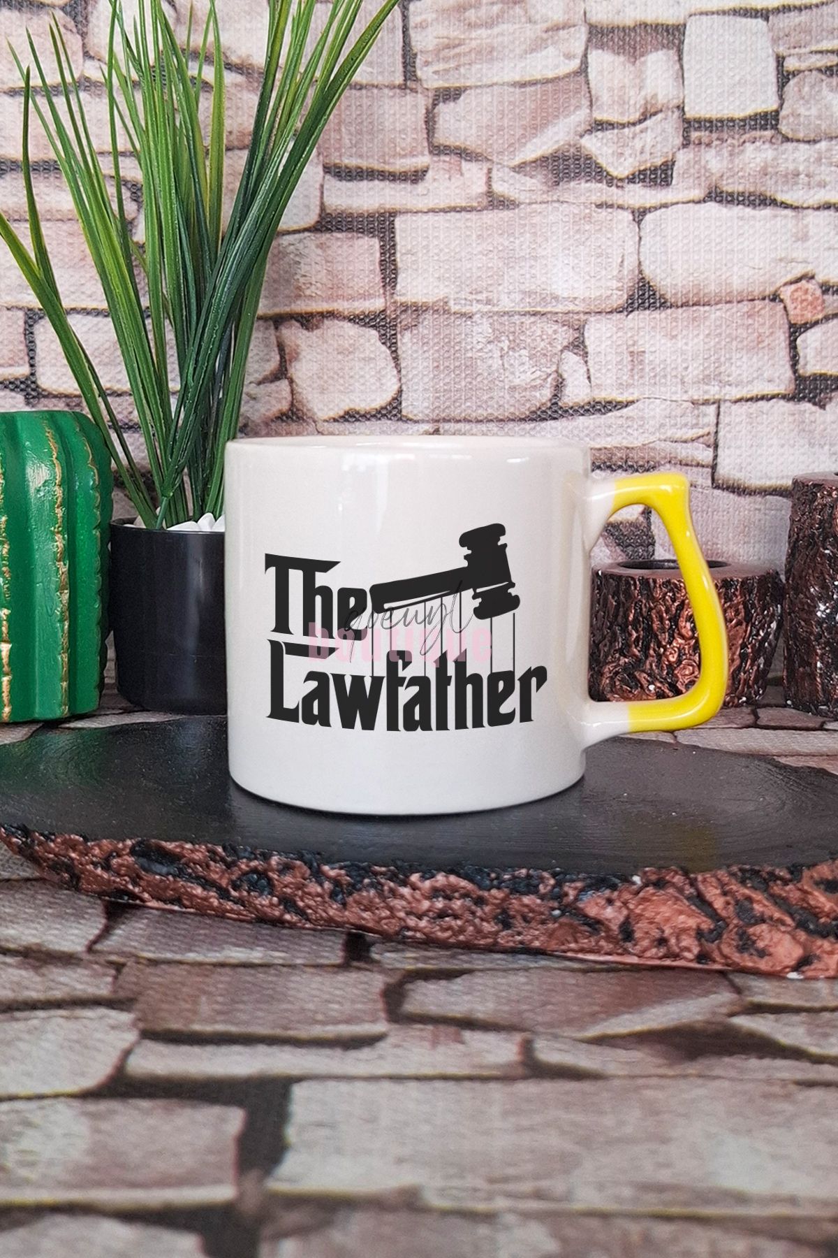 qoeuyl boutique The Lawfather Baskılı Komik Avukat Godfather Esprisi Hediyelik Kulplu Kupa Bardak