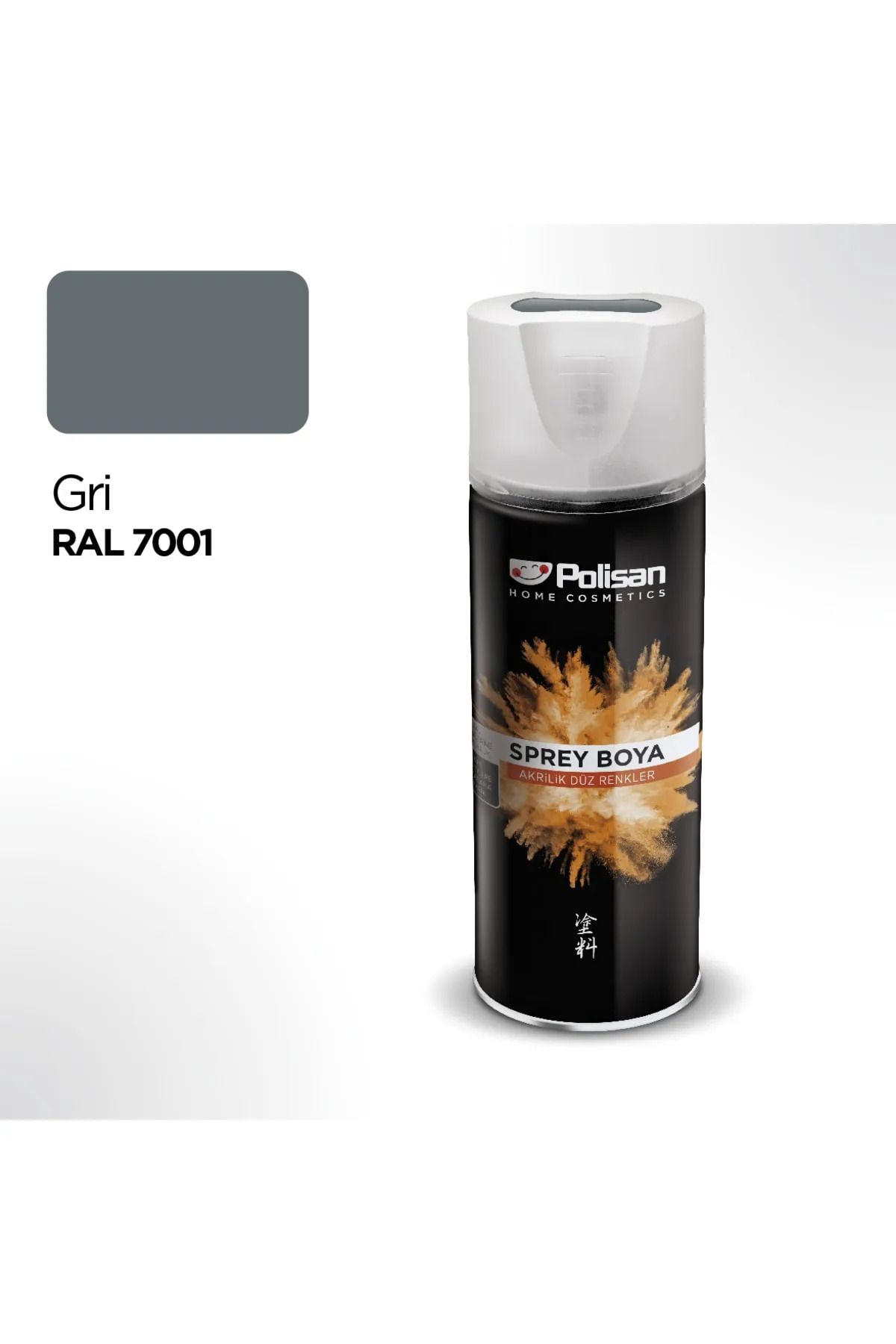 Polisan Akrilik Gri Sprey Boya 400 ml - RAL 7001