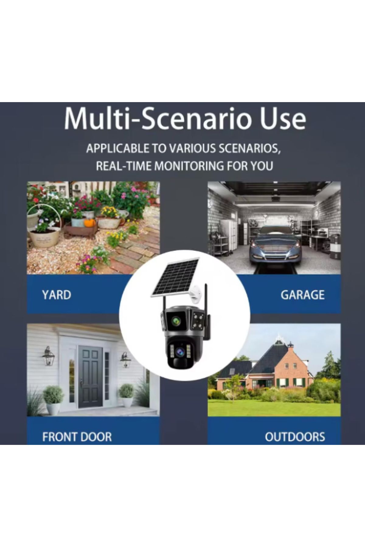 COBI SMART®-Camera de supraveghere solara, 6MP, 360, WiFi, Panou Solar, Night Vision, Detectie Umana, 2 lentile 3
