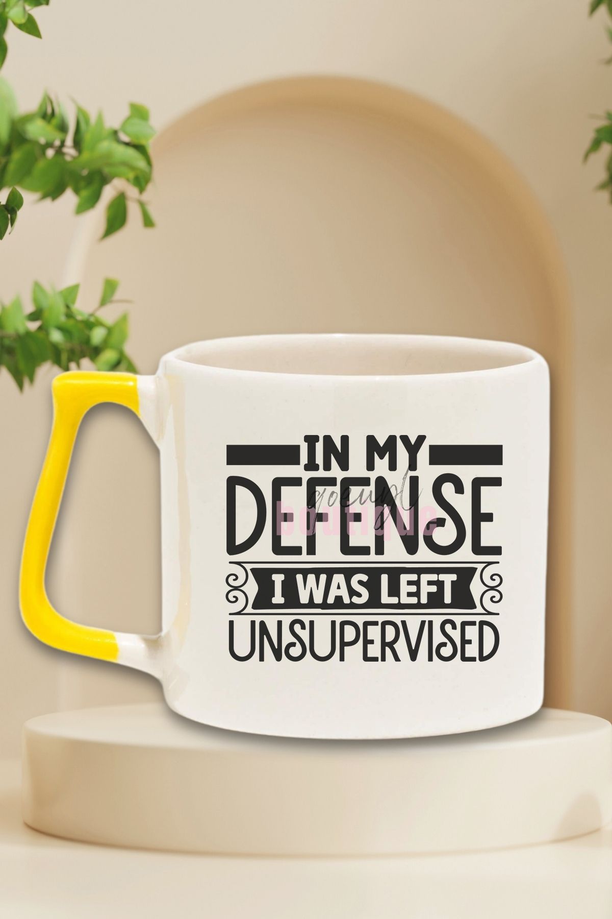 qoeuyl boutique In My Defense I Was Left Unsupervised Yazılı Komik Hediyelik Kulplu Kupa Bardak