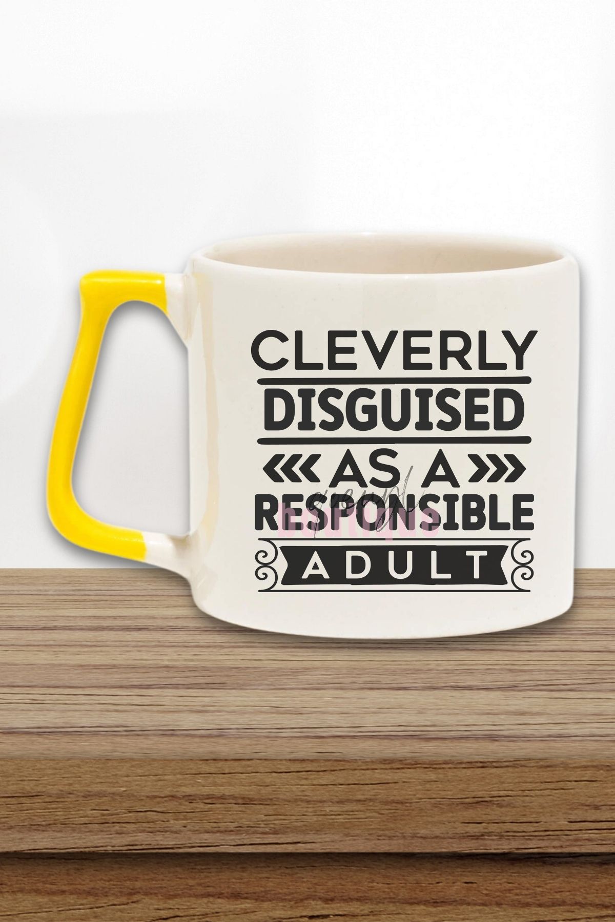 qoeuyl boutique Cleverly Disguised As Responsible Adult Yazılı Komik Yetişkin Hediyelik Kulplu Kupa Bardak