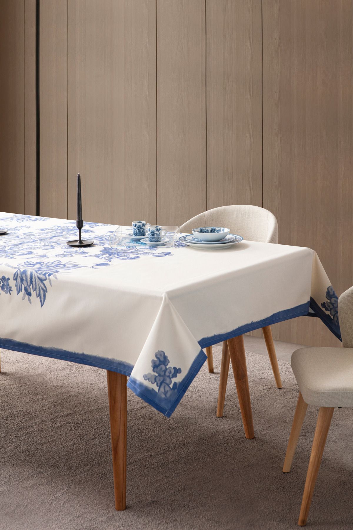 BUGİ HOME COLLECTİON Elysian Blue, Yemek Masası, Mutfak Masa Örtüsü 150x250