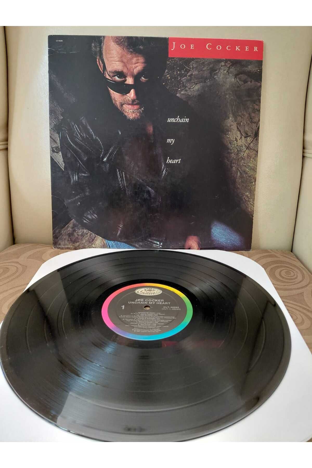 Plakperest Joe Cocker – Unchain My Heart - 1987 Belçika Basım LP Plak Albüm-2.el