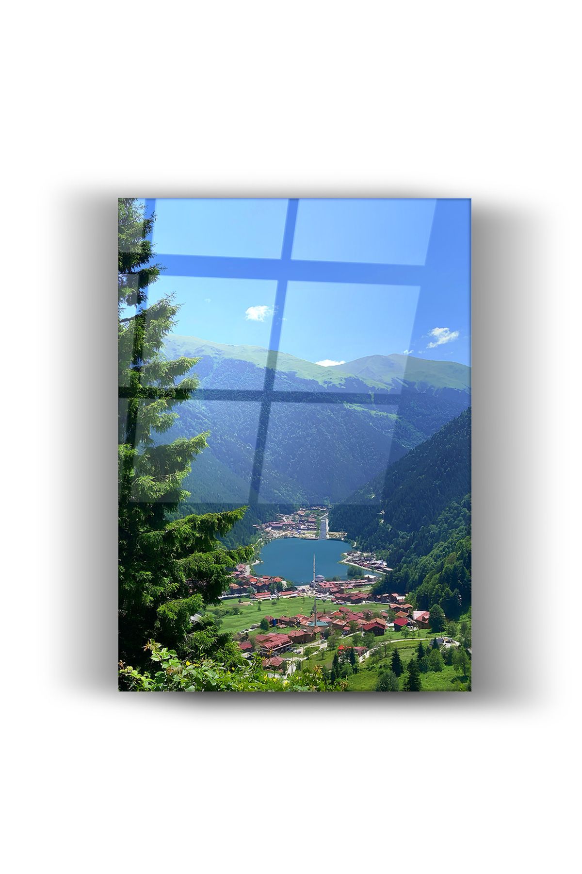 Zerawall Cam Tablo Trabzon Uzungöl Manzarası - Ev & Ofis Dekorasyonu - Manzara - Doğa