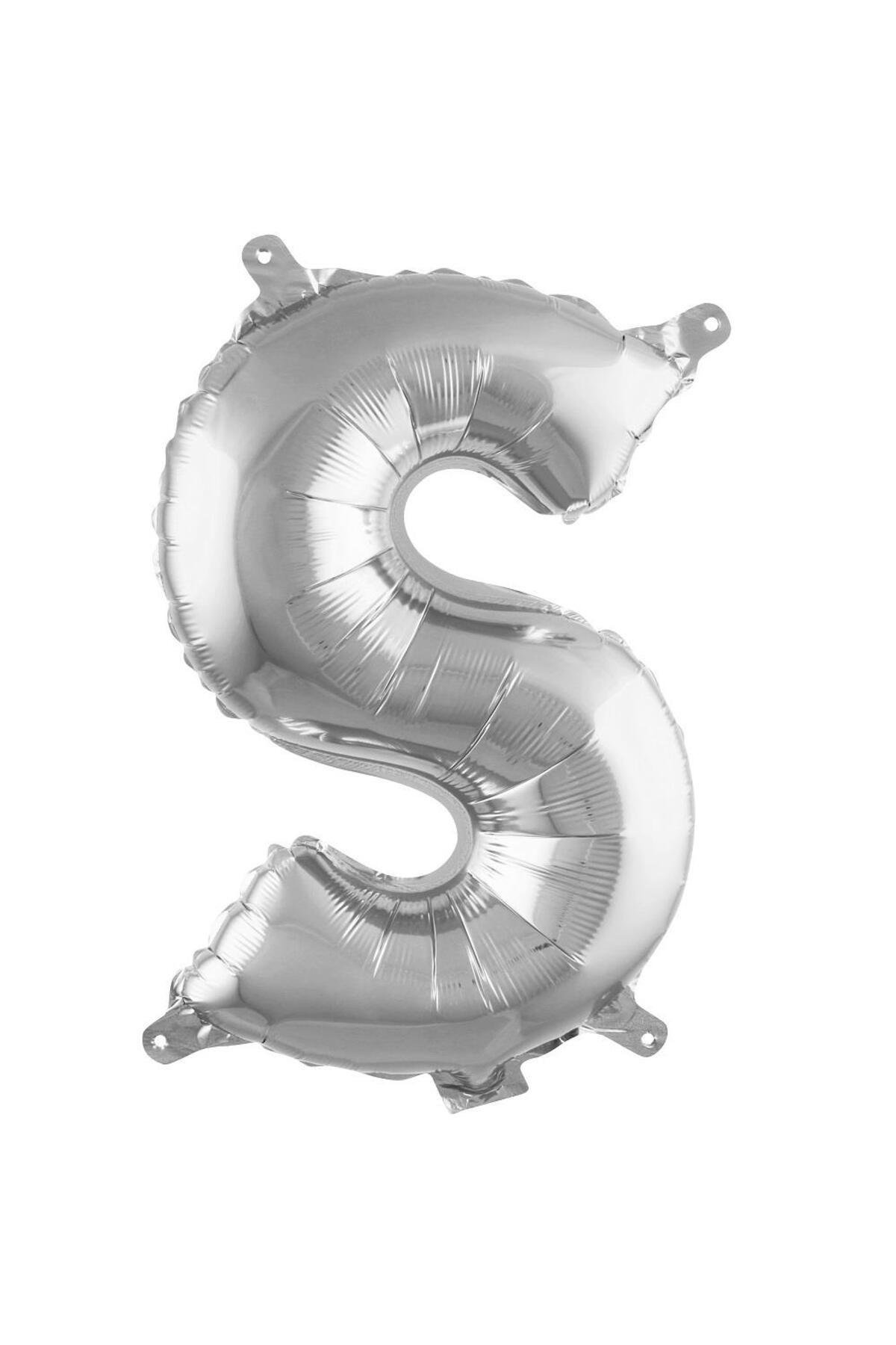PARTİMİO PARTİ MALZEMELERİ Harf Folyo Balon Gümüş Renk 16'' (36cm)