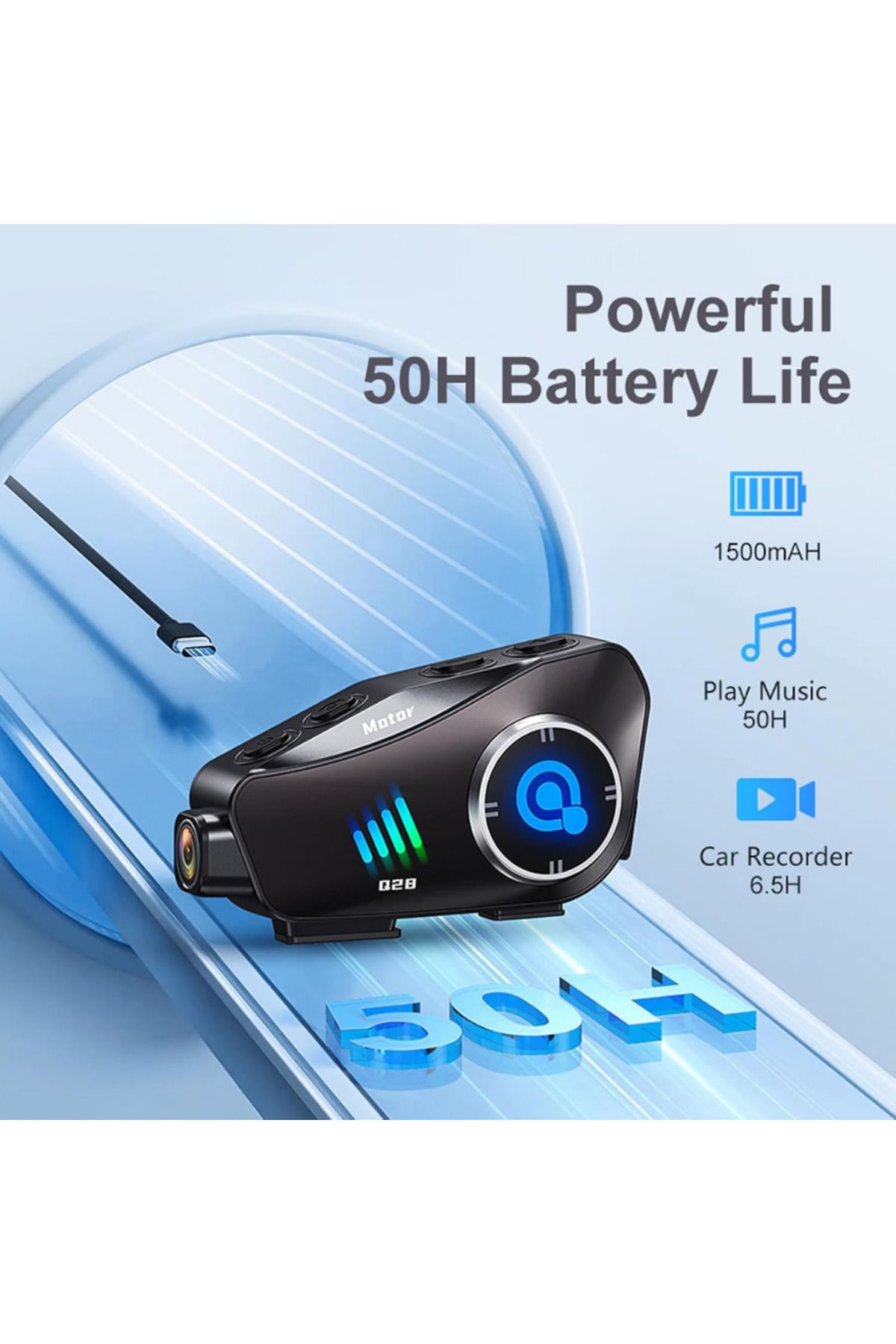 TARÇIN Q28 2X Bluetooth Kameralı Motosiklet İntercom 1080P HD Kamera, Su Geçirmez, 32GB Hafıza Kartı Hediye