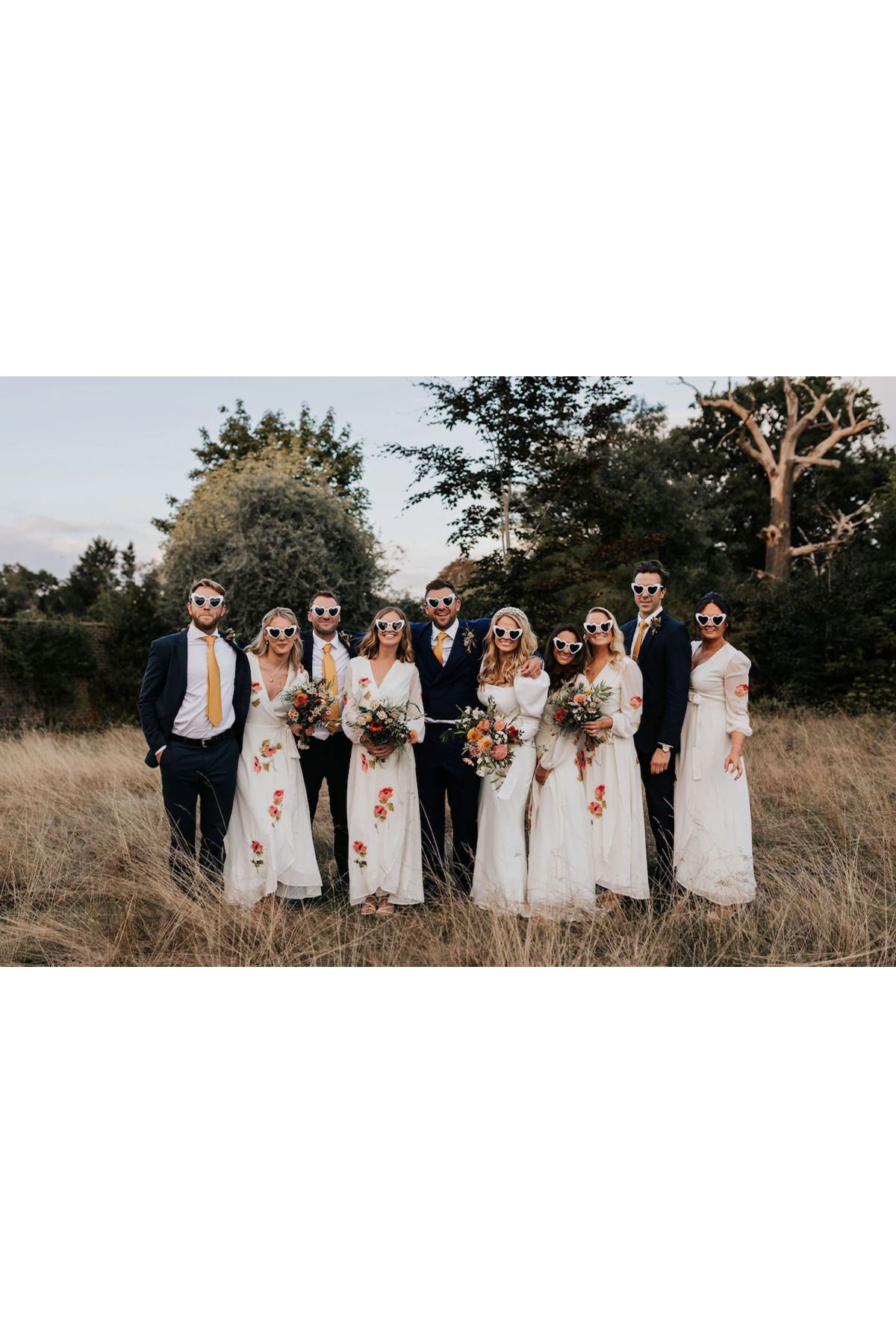 İRHANLAR Gelin Damat Güneş Gözlüğü Kalpli Kına Gecesi Eğlence Parti UV 400 Nedime Bride Unisex 1 Adet