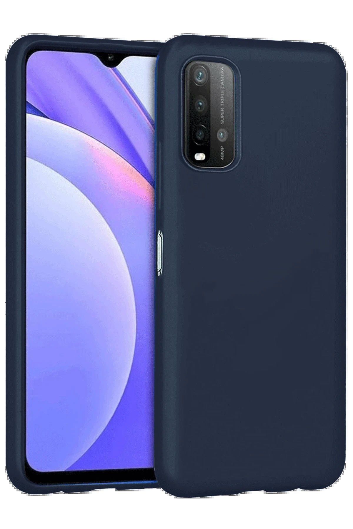 Toptan Bulurum Xiaomi Redmi 9T Kılıf Nano içi Kadife Silikon - Lacivert