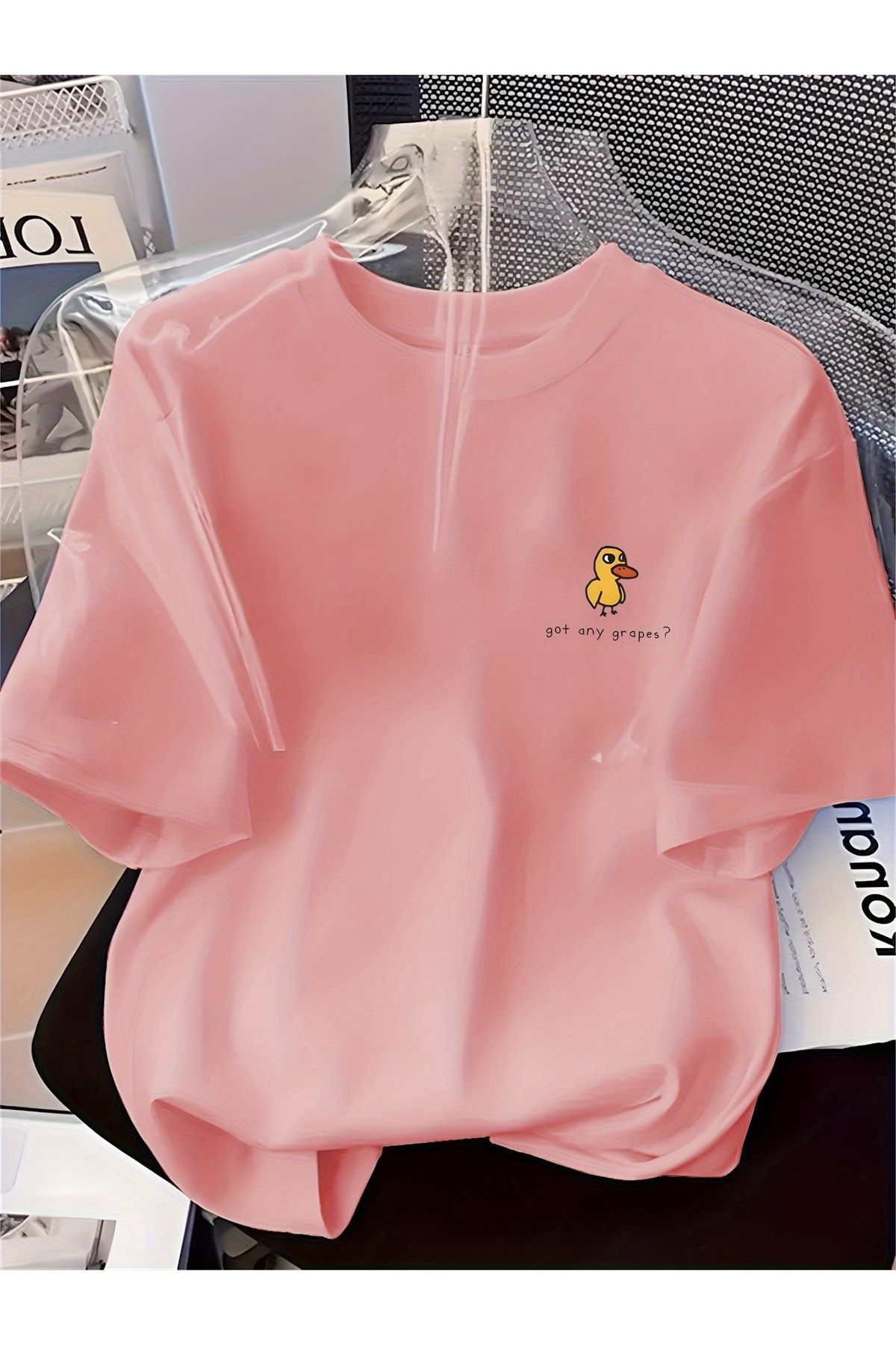 Jakinta Outdoors Baskılı Oversize Bisiklet Yaka Tişört Pamuk Penye 2 İplik Unisex & Günlük Rahat