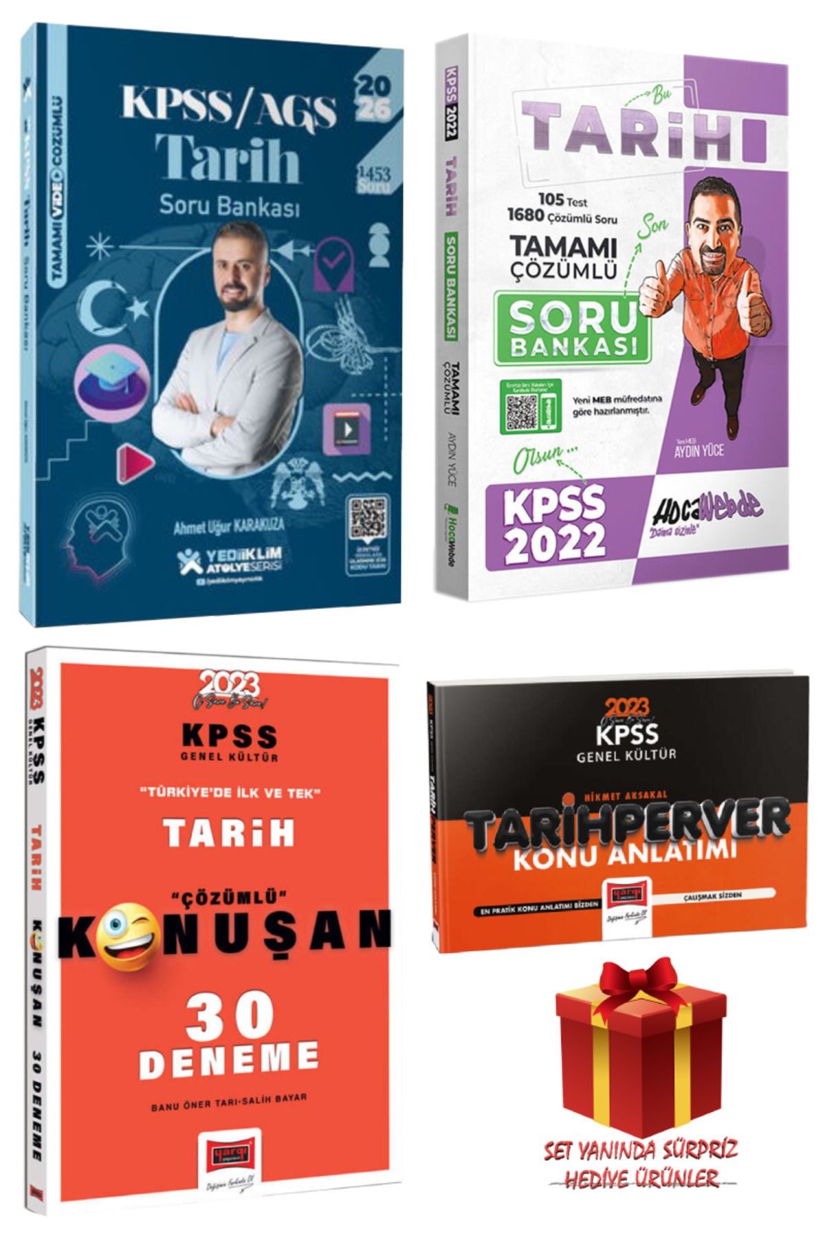 Yediiklim Yayınları 2026 KPSS / AGS Tarih Soru Bankası Seti+Tarih Deneme+Tarihperver Konu Anlatımı | Ahmet Uğur Karakuza