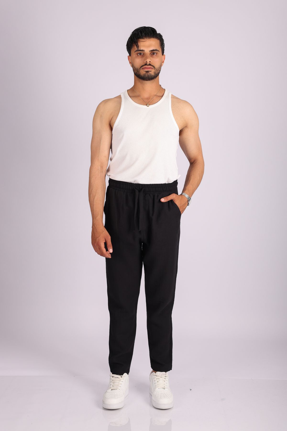 JAKOTTO Müslin Kumaş Erkek Basic Pantolon