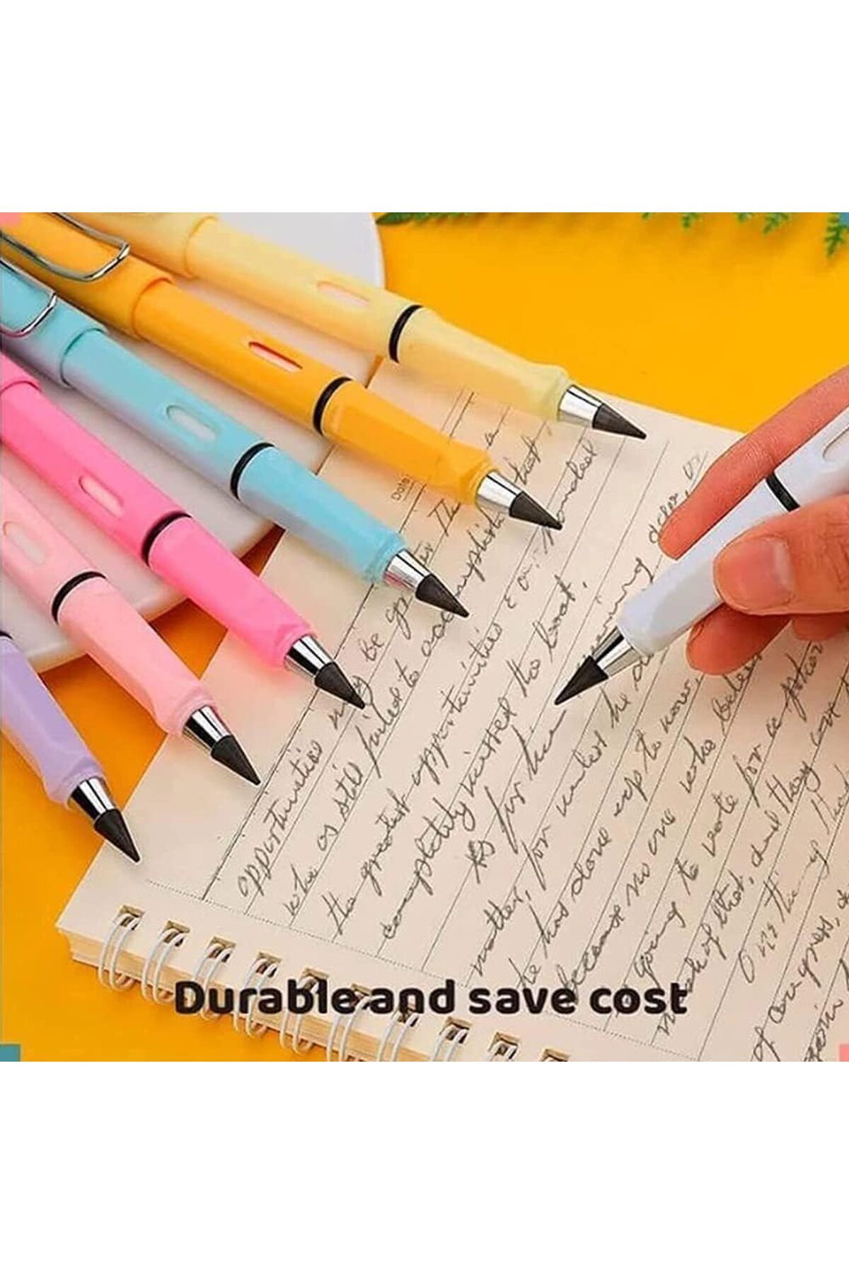 PHINDBOOKS-Reusable Inkless Metal Pencils Set, 12 Colours, with Built-in Eraser 5