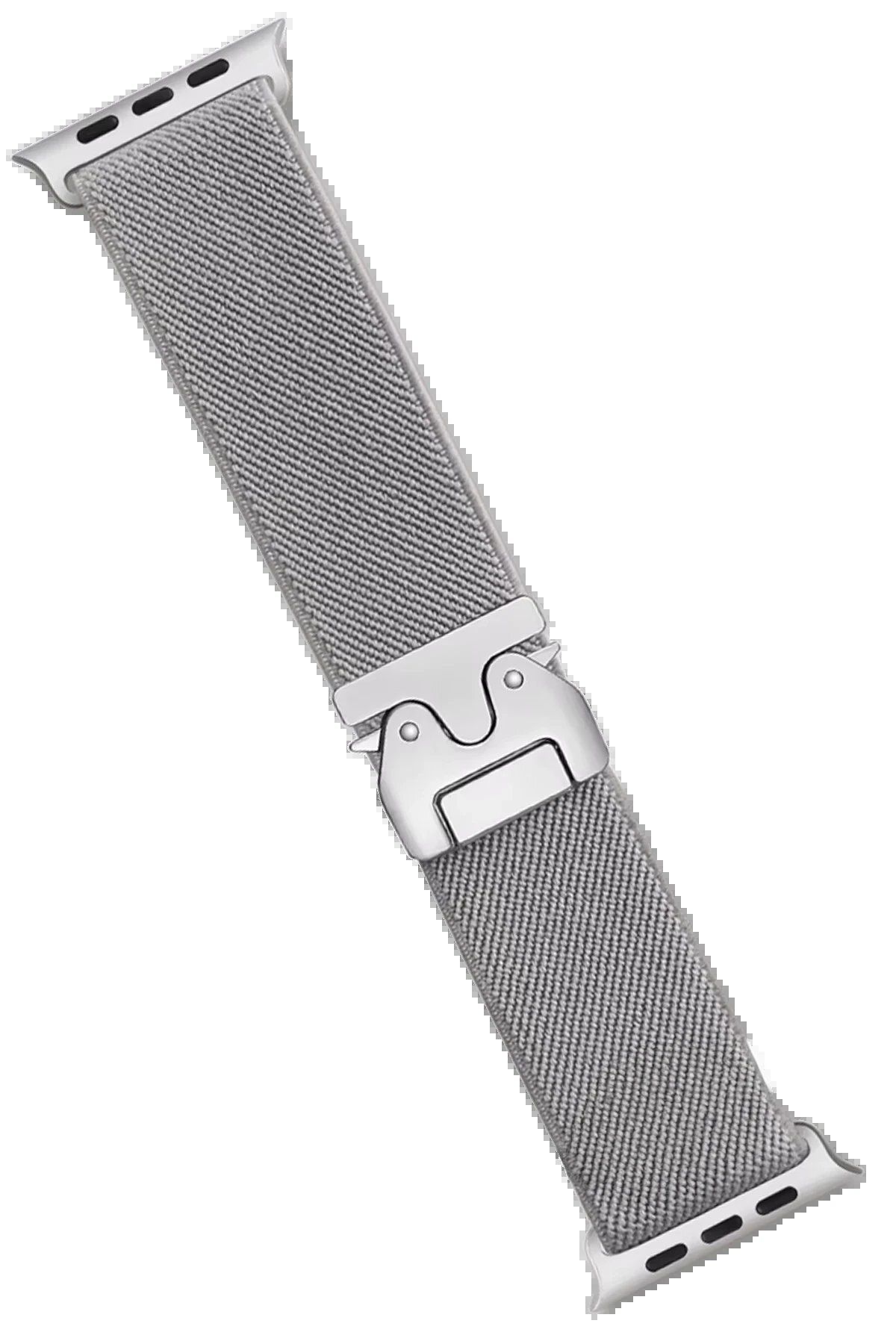 Toptan Bulurum Apple Watch 42mm Uyumlu Forest Kumaş Kordon - Titan Gri