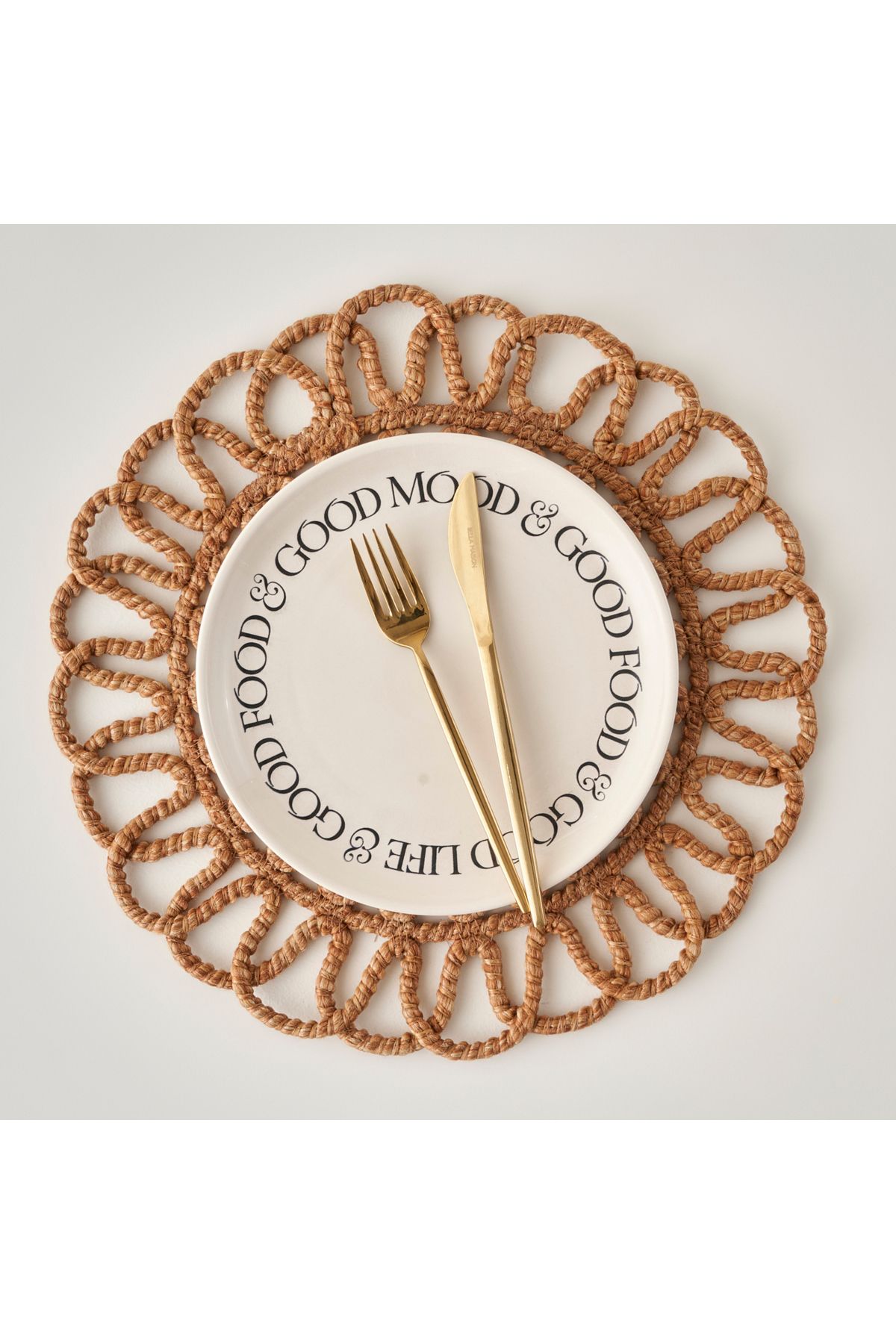 Bella Maison Rosy Örgü Amerikan Servis Kahverengi (35 cm)
