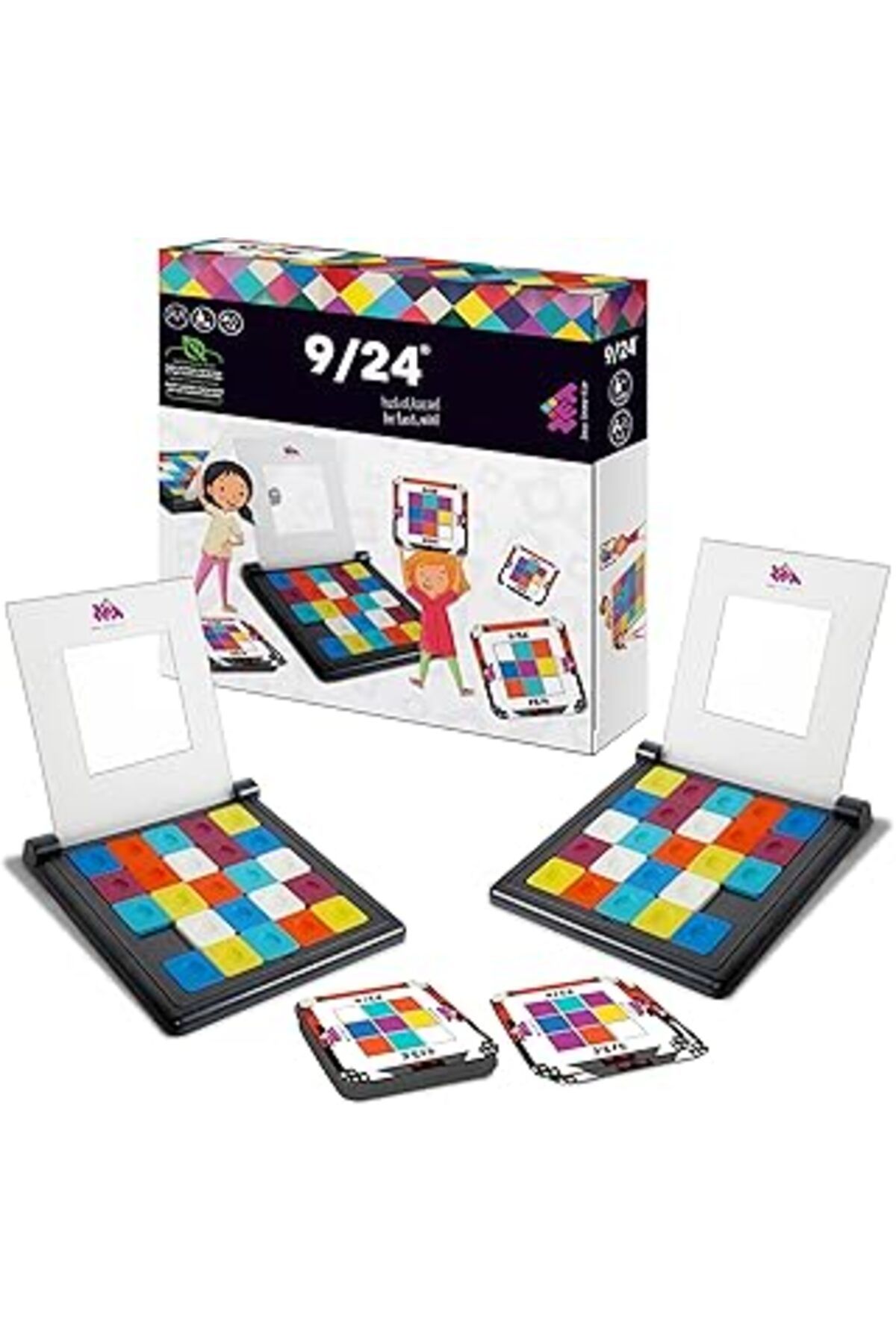 Pazarcan Zet Zeka 9/24 Oyunu: Oyun Platformu, 33 Kart, 48 Renkli Taş, 2-60 Yaş, 2 Kişi, Eğitsel, Beceriklili