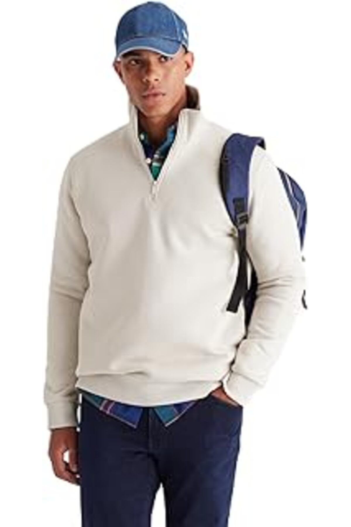 Pazarcan Ac&Co / Altınyıldız Classics Standart Fit Normal Kesim İçi Polarlı Bato Yaka Pamuklu Sweatshirt, Re