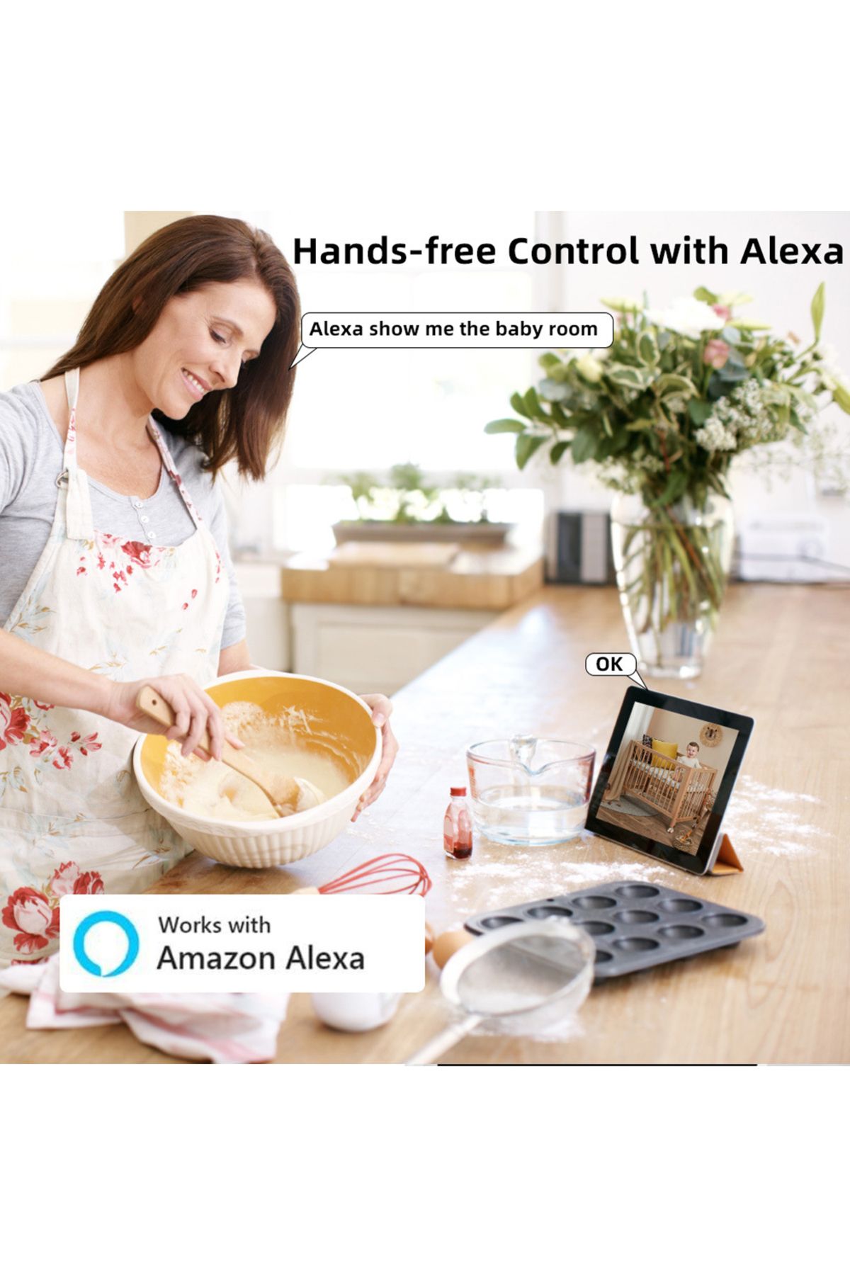 sharpdo-2MP Wireless Baby Monitor, Two-Way Intercom, Temperature Display, Music Player, Baby Care Device 4