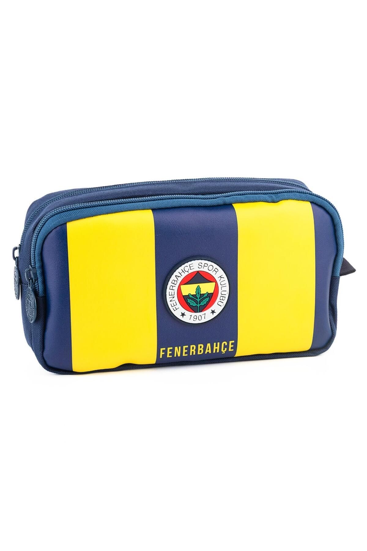 Fenerbahçe 2 Bölmeli Çubuklu Arma Baskılı Suni Deri Kalemlik (25759)